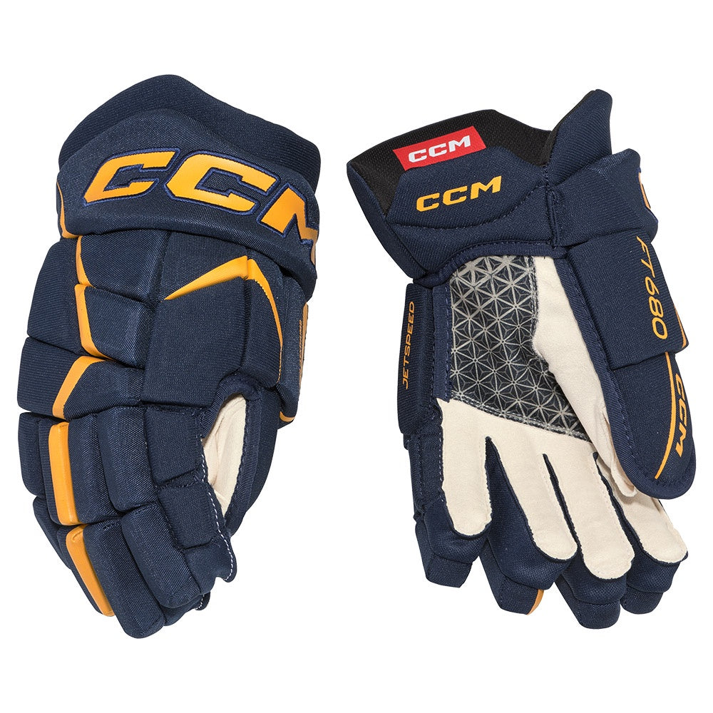 CCM Jetspeed FT680 Junior Ice Hockey Gloves - Youth Protective Gear for Ice Skating & Hockey Practice - Perfect for Games, Training & Winter Sports