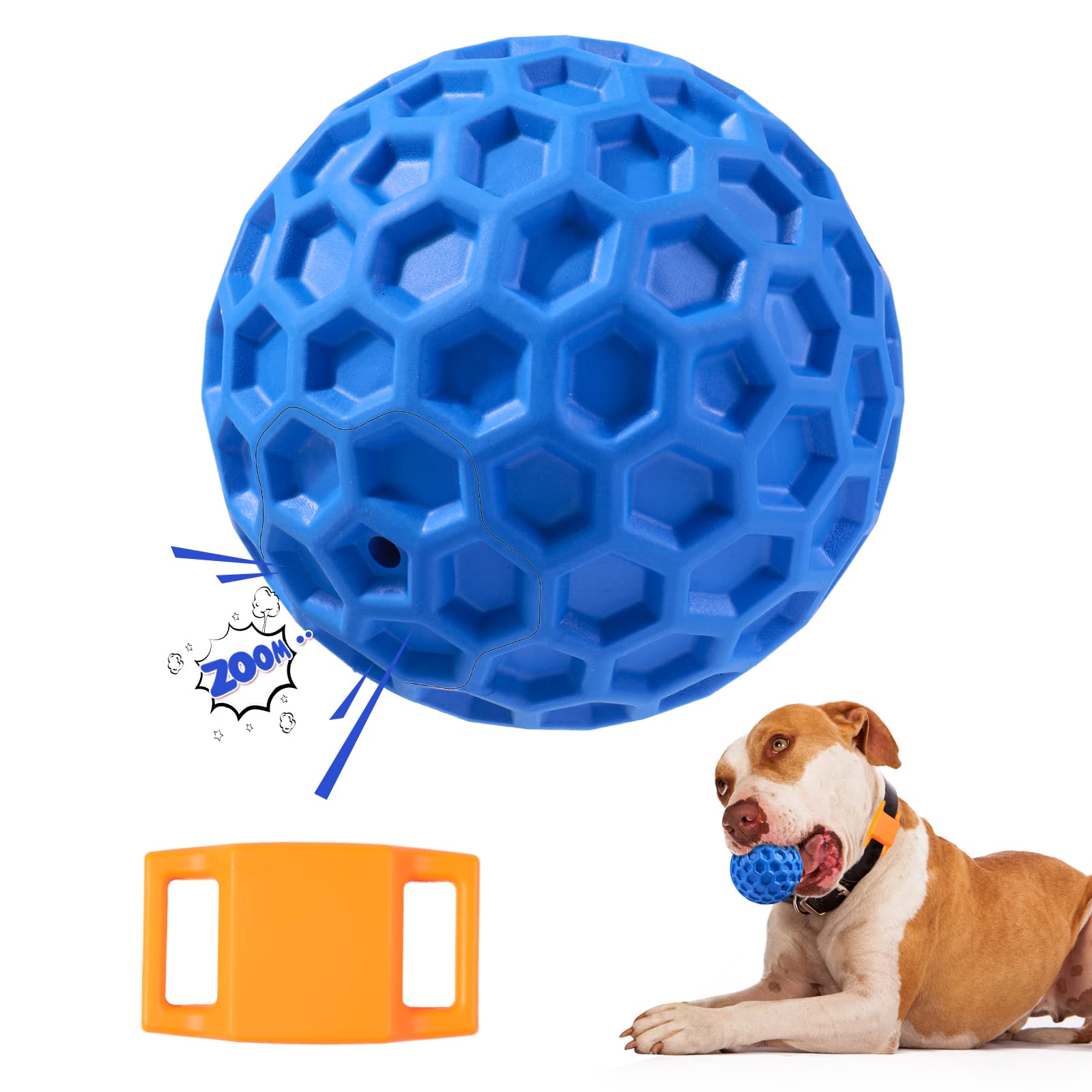 **Durable Natural Rubber Squeaky Dog Balls for Aggressive Chewers – 3.1-Inch Chew Toys for Large & Medium Dogs – Teeth Cleaning & Anxiety Relief – Interactive Play & Training (Blue)**    *(Perfect for Fetch, Training, and Keeping Your Dog Entertained Indoors & Outdoors)*
