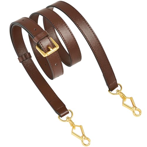 Matte Finish Brown-leather Purse Strap