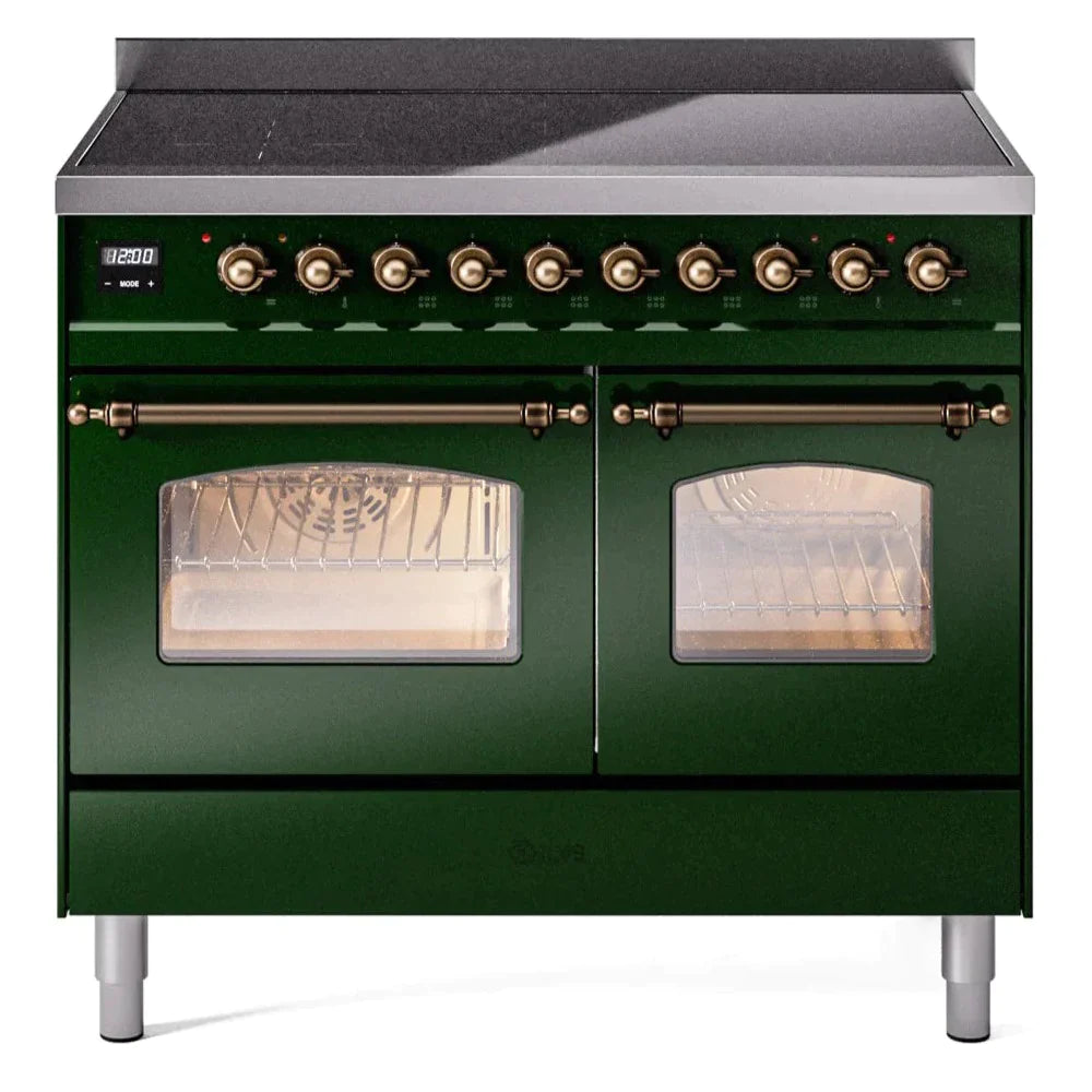 ILVE 40 Nostalgie II Series Freestanding Electric Double Oven Range - 6 Burners, Triple Glass Cool Door, Convection Oven, TFT Display & Child Lock | Perfect for Home Kitchens & Professional Chefs (Model UPDI406NMP)