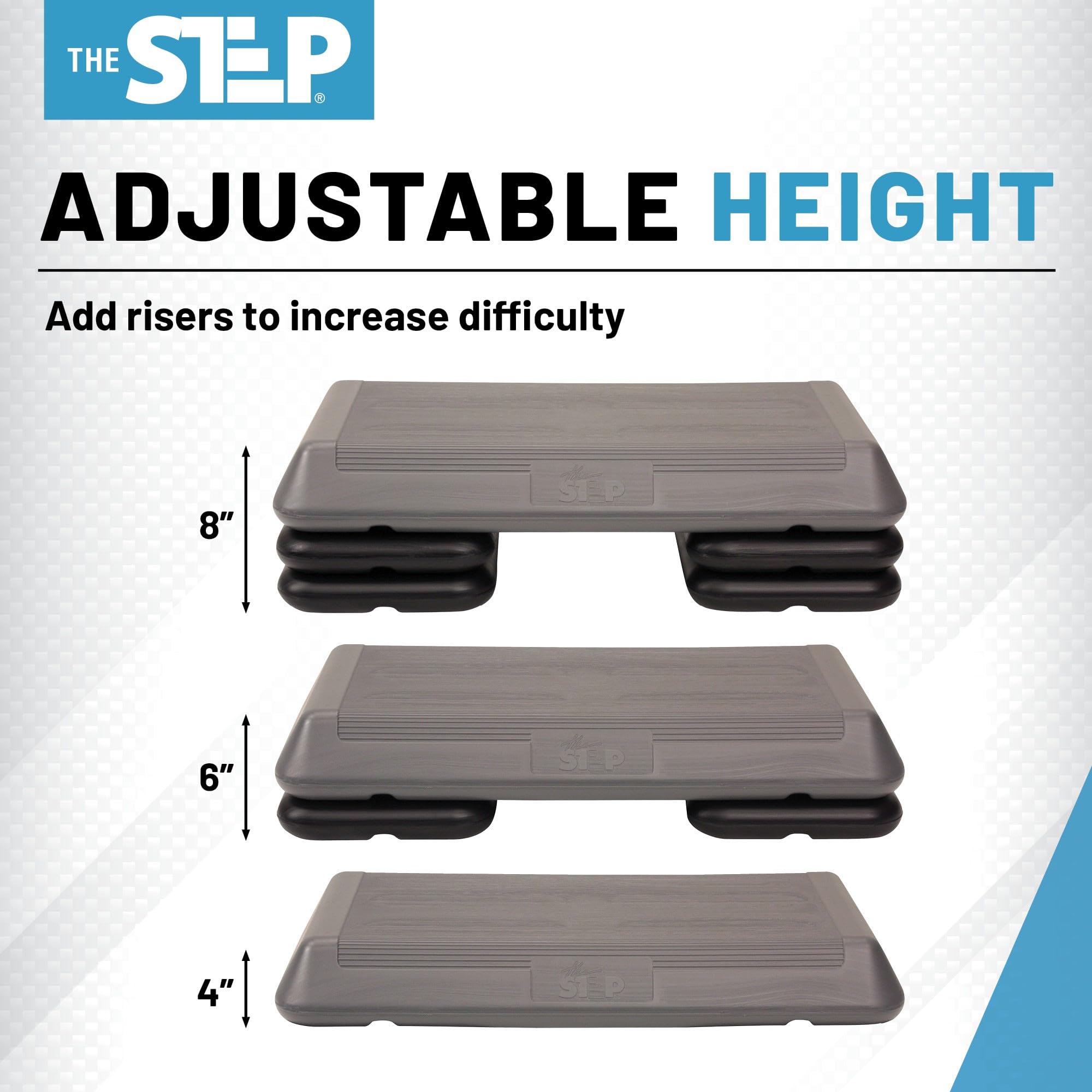 Adjustable Aerobic Stepper Platform with Risers - Home Workout Stair Stepper for Cardio Exercise & Fitness Training - Perfect for Home Gym, HIIT Workouts, and Step Aerobics