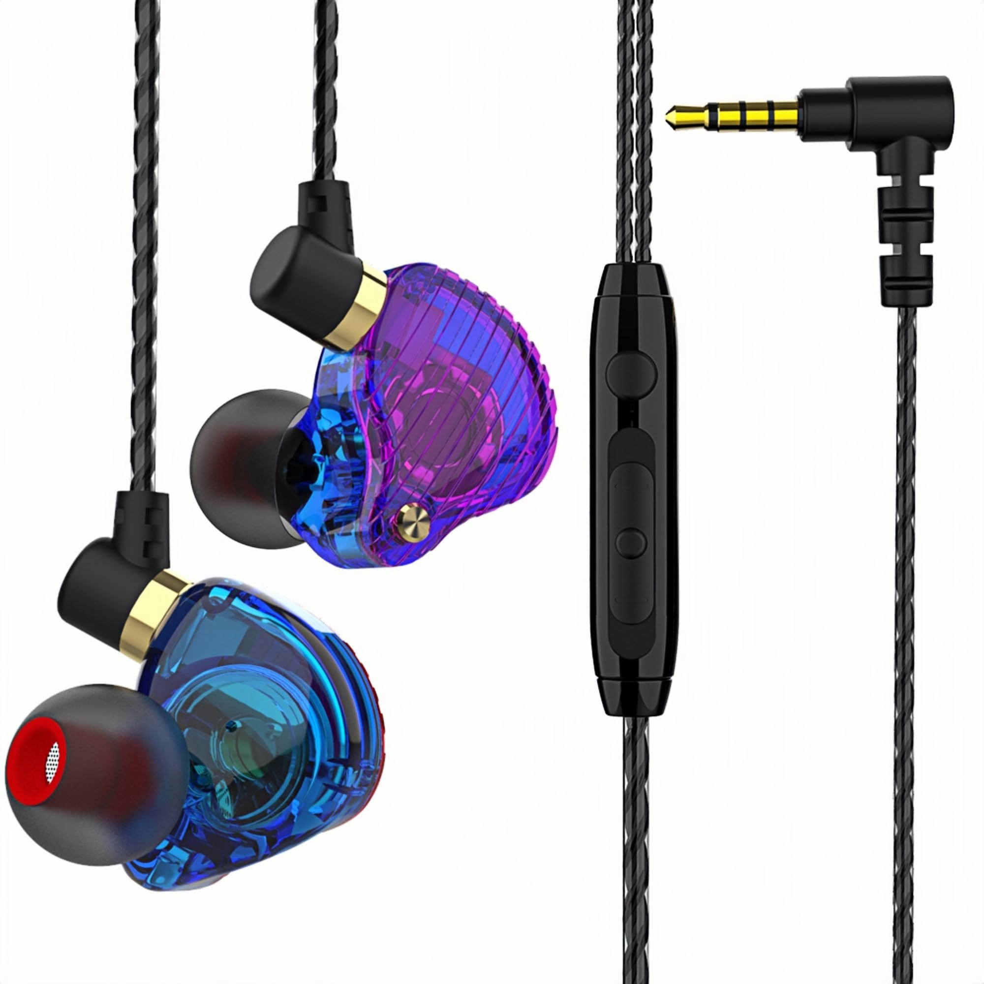 QKZ SK3 Wired Earbuds - HiFi In-Ear Monitor Headphones with 10mm Dynamic Driver, Deep Bass Sound for Gaming & Music | Perfect for Video Editing, Mobile Gaming & Commuting (Colorful)