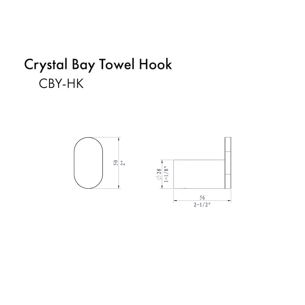 ZLINE Crystal Bay Towel Hook - Polished Gold Bathroom Wall Hook - Elegant Bathroom Accessories for Towels, Robes & Home Decor (CBY HK PG)
