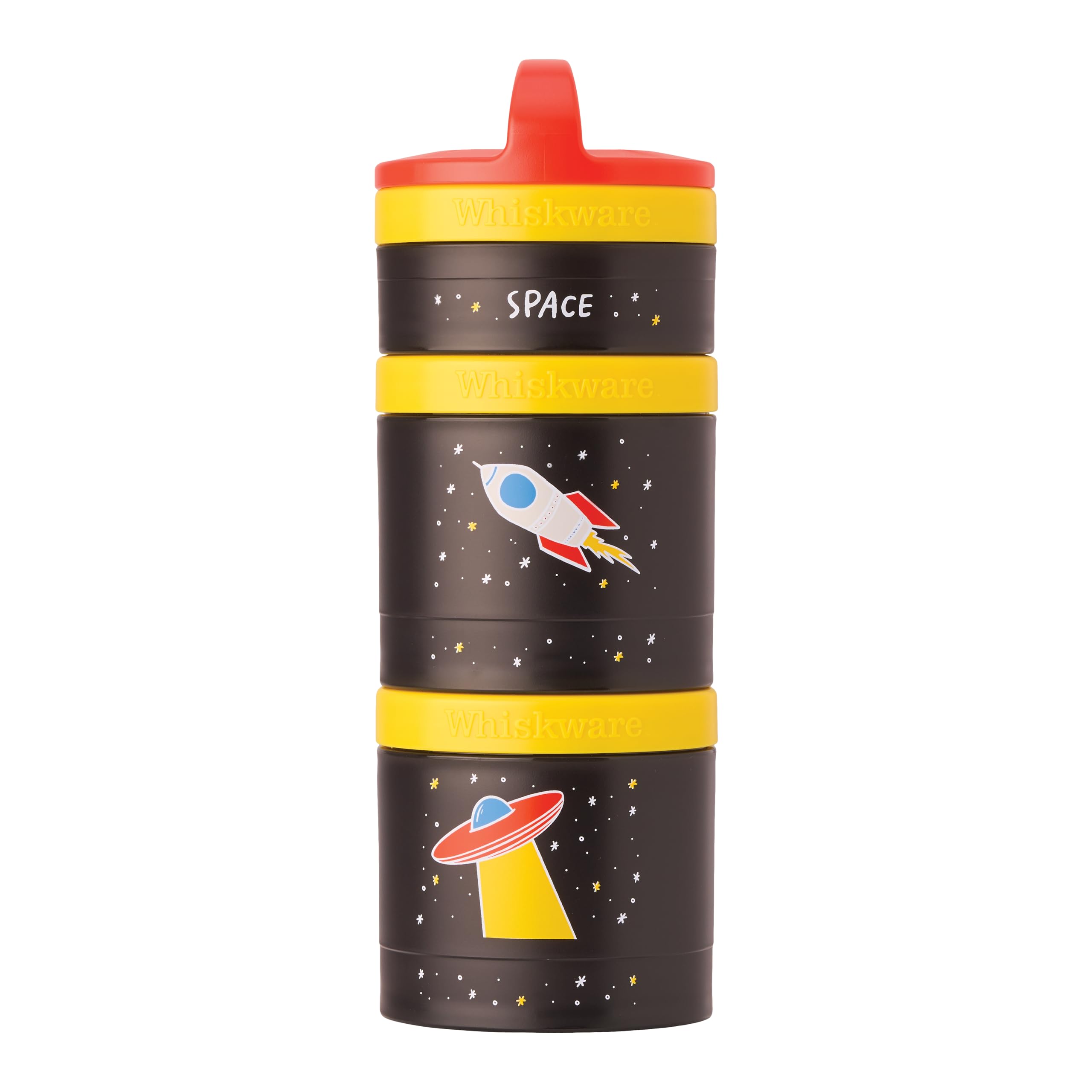 Whiskware Stackable Snack Containers for Kids & Toddlers - 3 Pack BPA-Free Food Storage Cups for School, Travel & Picnics - Space-Saving Design for Lunchboxes & On-the-Go Snacks
