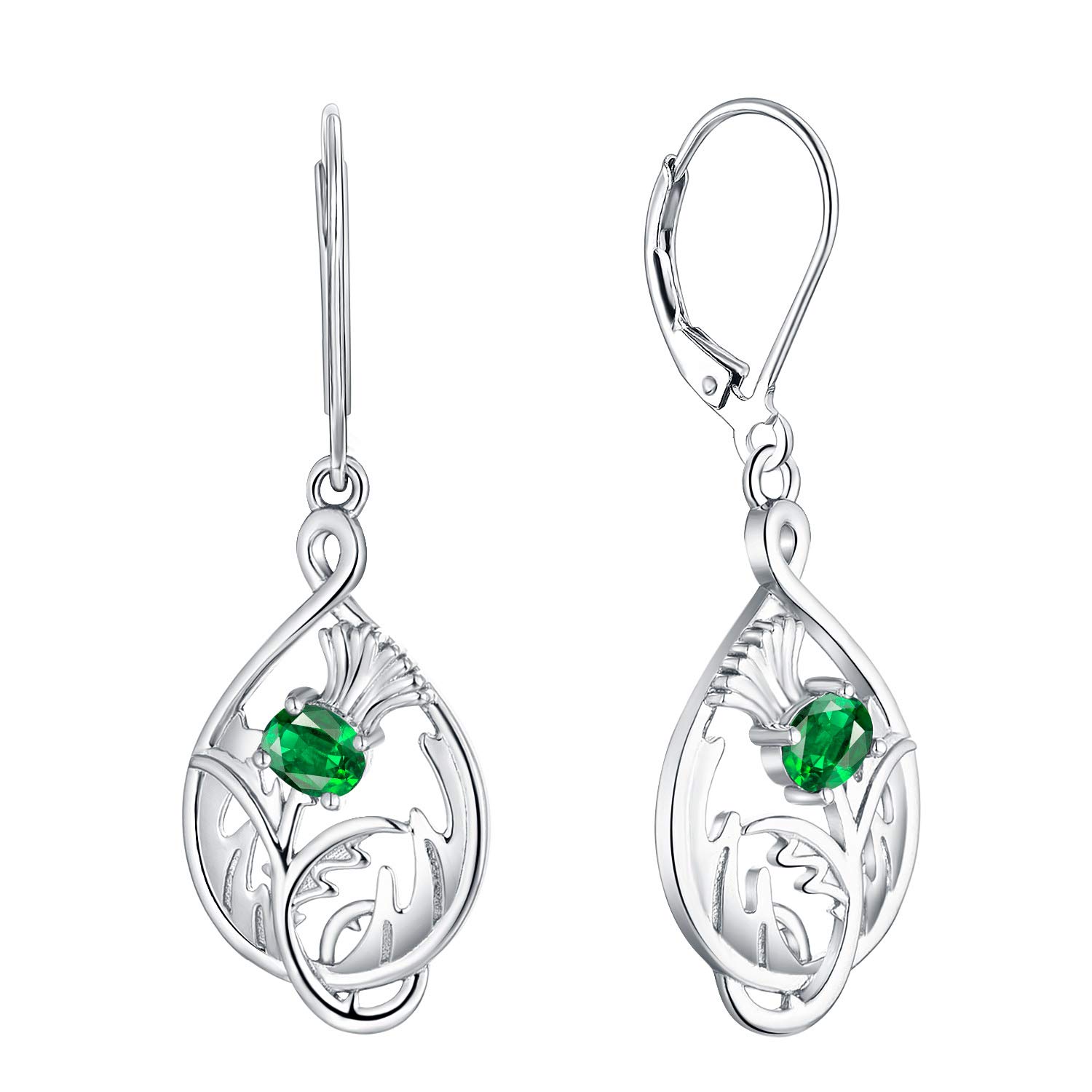 Scottish Thistle Earrings 925 Silver Outlander Jewelry for Women - Perfect for Weddings & Parties