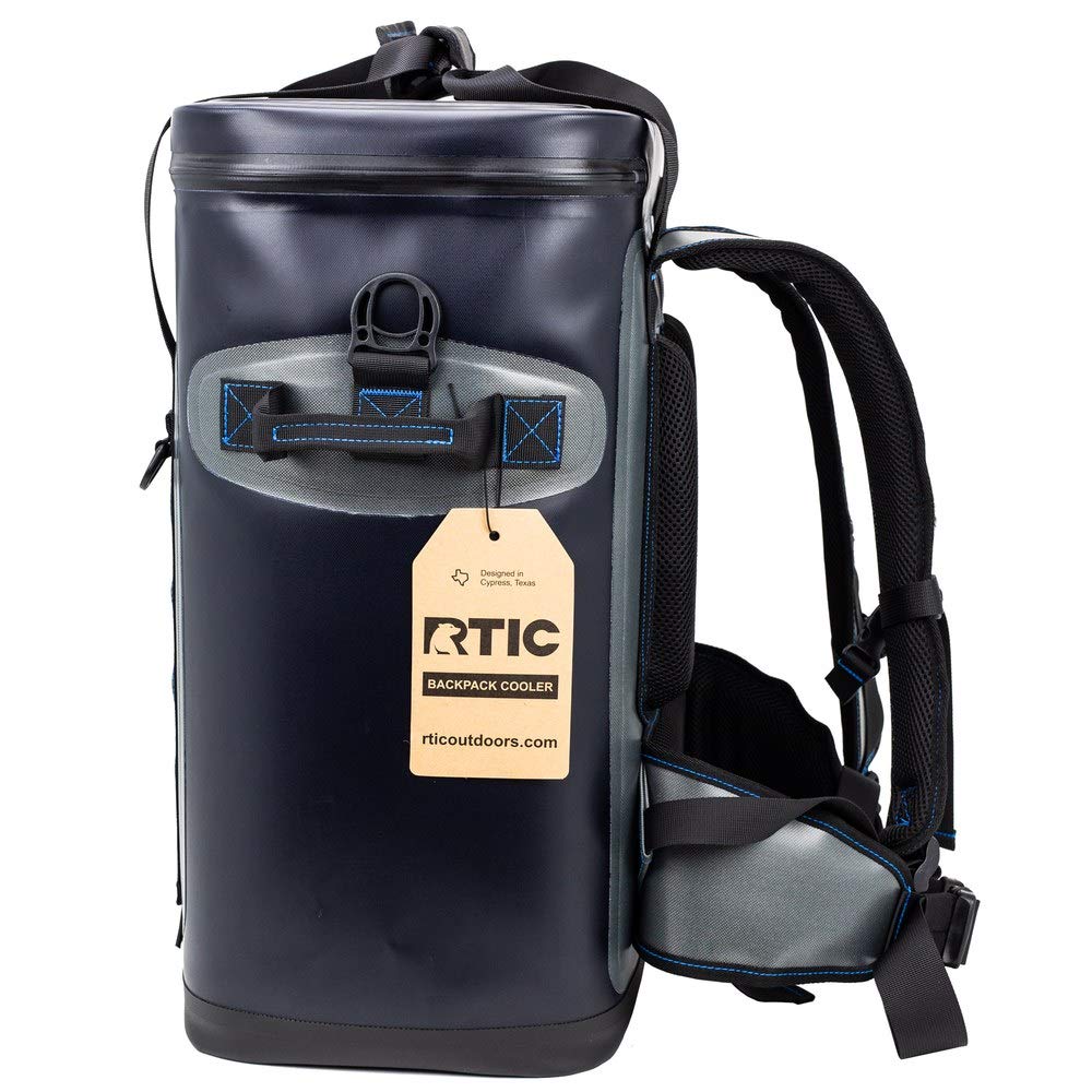 RTIC Soft Sided Cooler Backpack - Insulated Lunch Bag for Work, Picnics & Outdoor Adventures (Blue) - Perfect for Camping, Hiking, Beach Trips & Tailgating