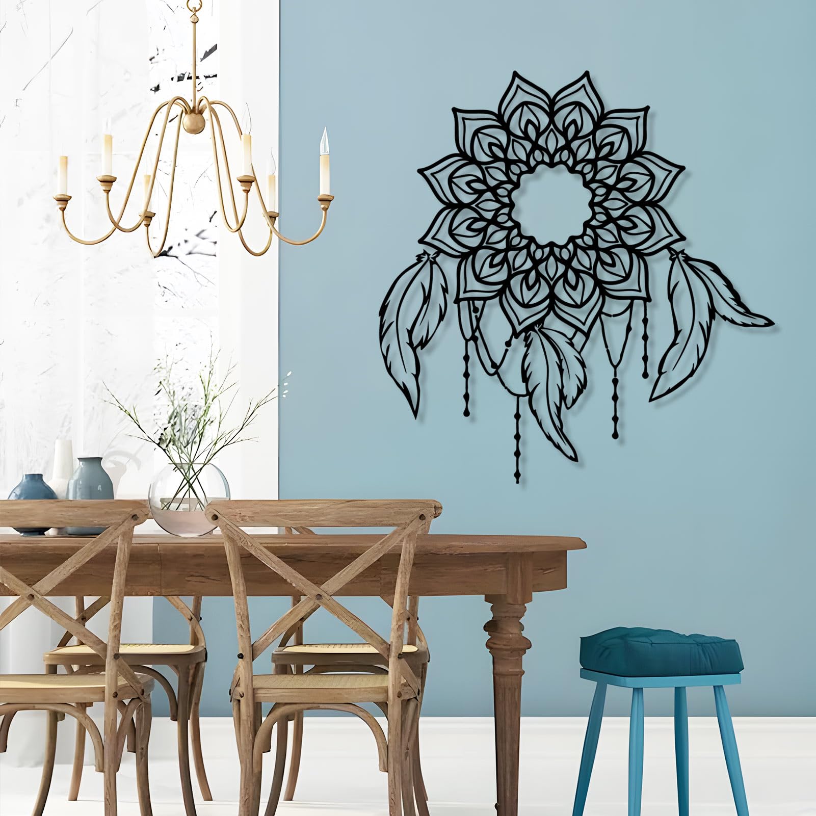 Boho Metal Dream Catcher Wall Hanging - 41