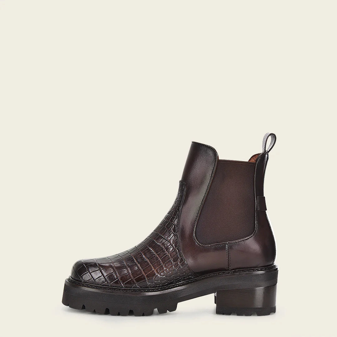 Franco Cuadra Women's Brown Leather Combat Boots - 57WMPTS Stylish Casual Fashion Moreletti Boots for Everyday Wear & Outdoor Adventures