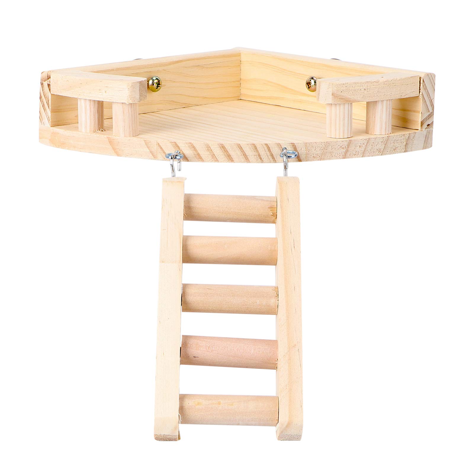 1pc Fan-Shaped Wooden Small Pet Ladder - Hamster Climbing Toy, Parrot & Small Animal Cage Accessories for Play & Exercise | Perfect for Hamster Cages, Bird Playgrounds & Small Pet Enrichment