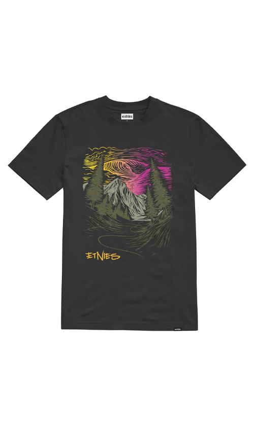 Etnies RP Sunset Men's T-Shirt - Black Cotton Casual Tee for Skateboarding & Streetwear Fashion