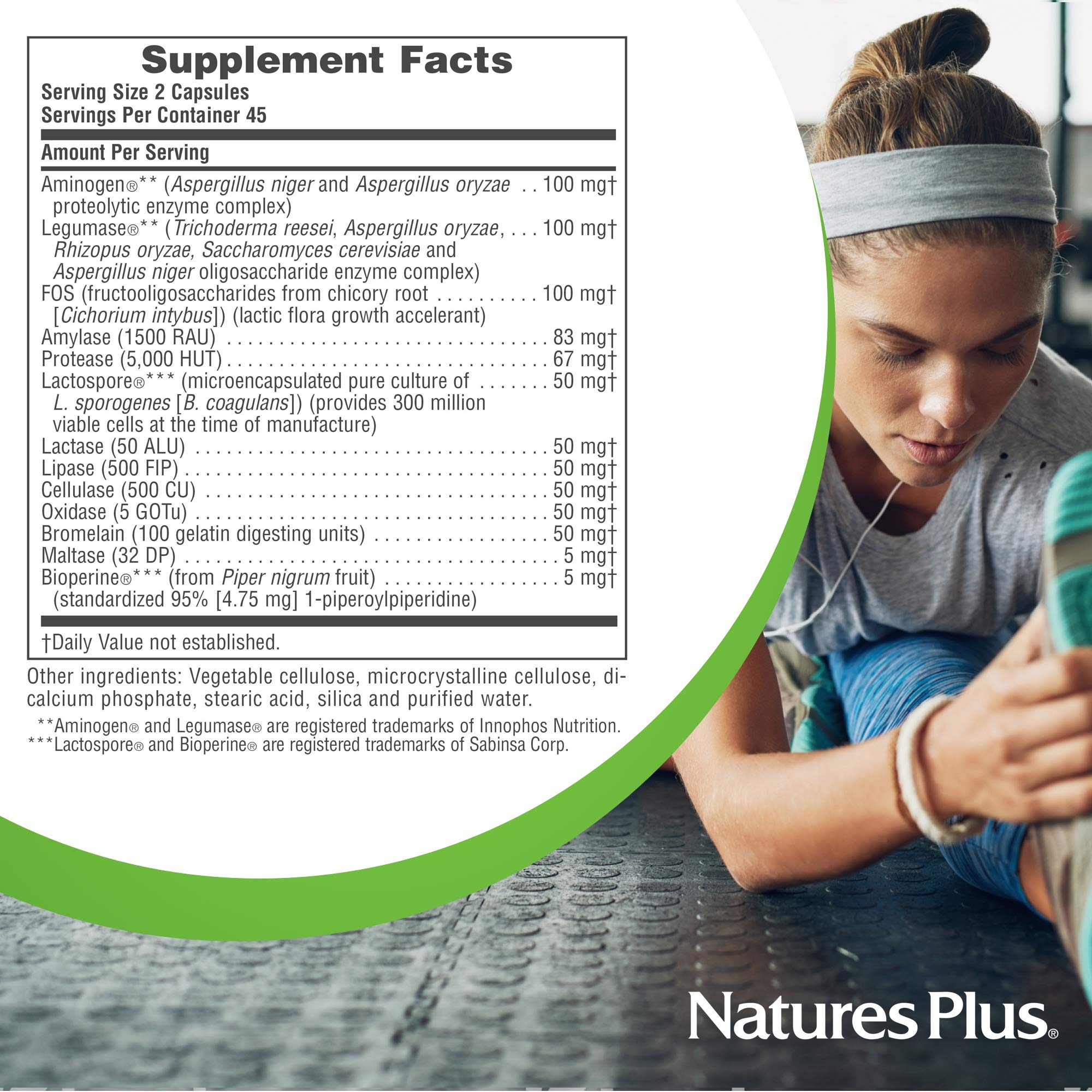 NaturesPlus ActiZyme Digestive Enzymes Supplement with Probiotics, Bromelain & Lactase - Gluten Free Vegetarian Capsules (90 Count) for Gut Health & Digestion Support - Perfect for Bloating Relief & Lactose Intolerance