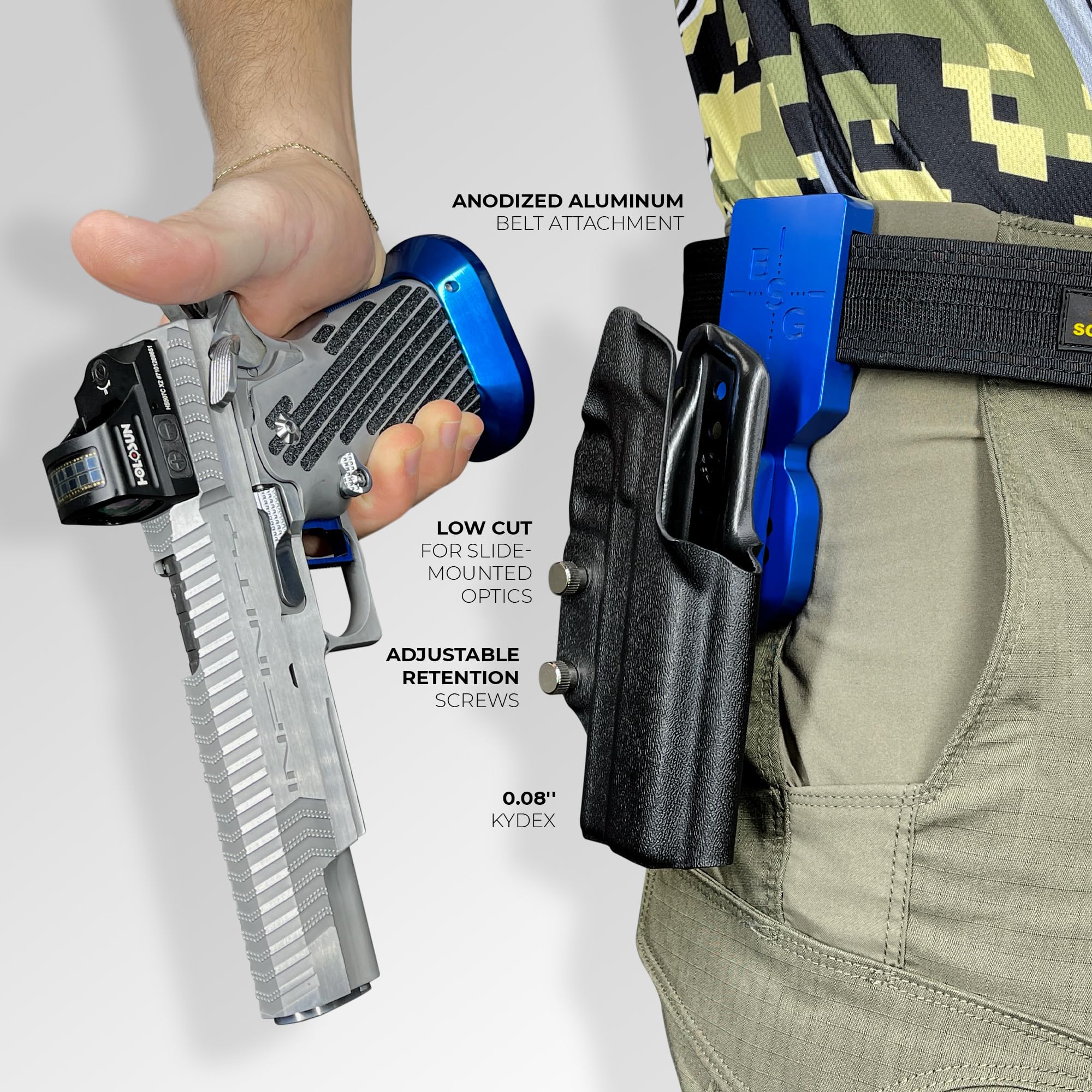 Pro Heavy Duty Competition Holster for Sig P320 Full Size, AXG Pro, M17, XFive, DH3, Spectre Comp & P320MAX - Tactical Shooting, IPSC Matches & Range Training