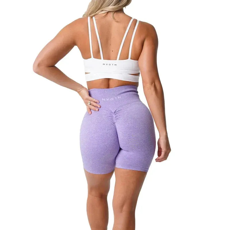 NVGTN Scrunch Seamless Yoga Shorts for Women - High Waisted Spandex Workout Shorts with Butt Lifting Design, Breathable & Elastic Gym Running Athletic Shorts - Perfect for Yoga, Pilates, Running & Lounge Wear