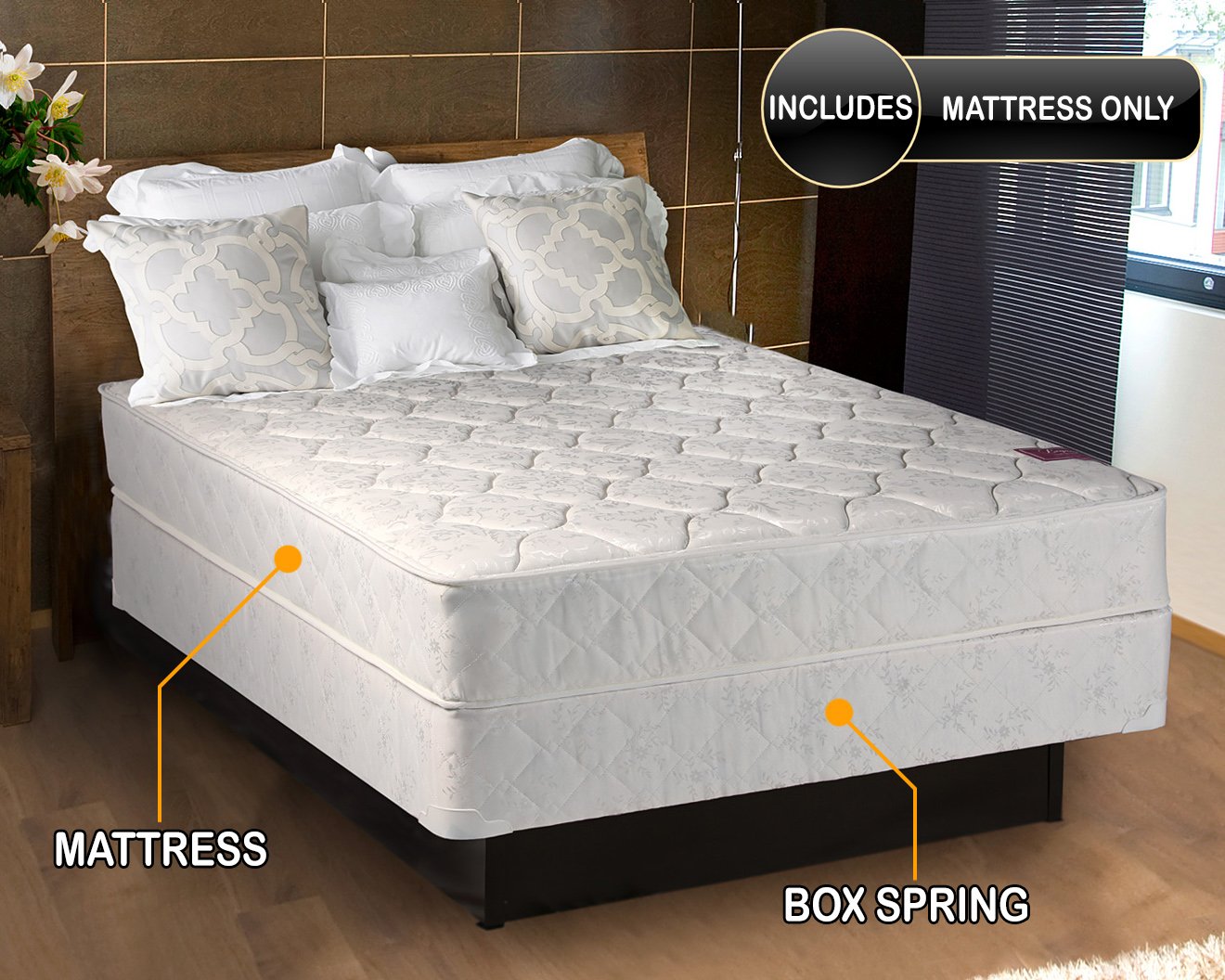 **Dream Solutions USA Twin Size Orthopedic Mattress - One-Sided, Non-Flip Design with Mattress Cover Protector - Fully Assembled for Back Support - Perfect for Guest Rooms, Dorms & Small Spaces**