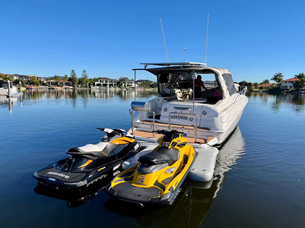 Inflatable Jet Ski Dock - Portable Floating Pontoons for Watercraft Storage & Recreation | Perfect for Lakes, Beaches & Marinas