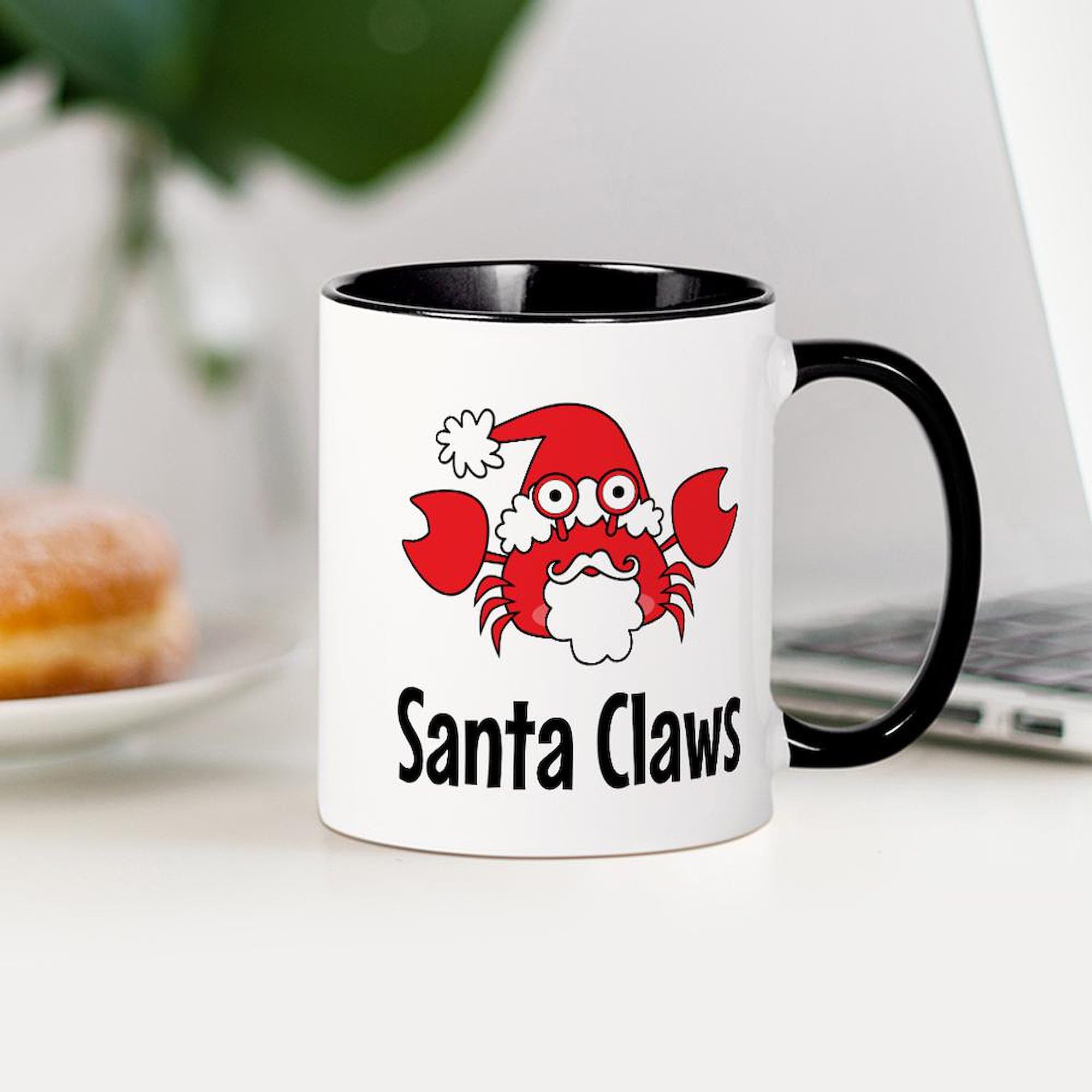 Santa Claws 11 oz (325 ml) Ceramic Coffee Mug - Funny Christmas Gift for Cat Lovers - Perfect for Hot Cocoa, Tea & Office Use