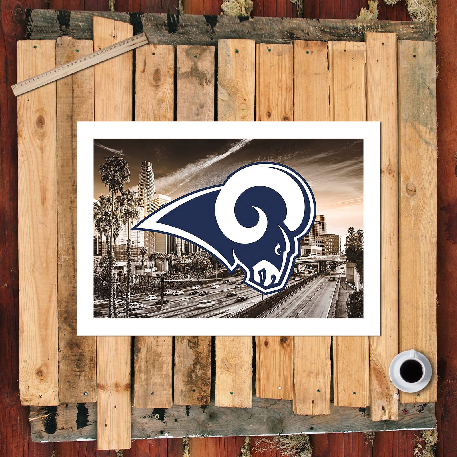 Los Angeles Rams Football Poster - NFL Sports Canvas Wall Art Decor for Living Room & Bedroom - 16x24 Inch Unframed Printed Painting - Perfect for Game Room, Man Cave, and Sports Fan Gifts