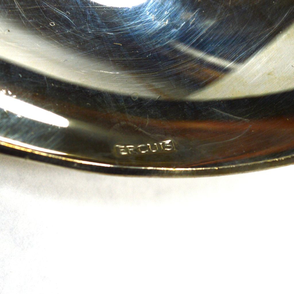 Vintage ERCUIS Silver Plated French Soup Ladle with Wave Pattern - Elegant Serving for Fine Dining & Special Occasions