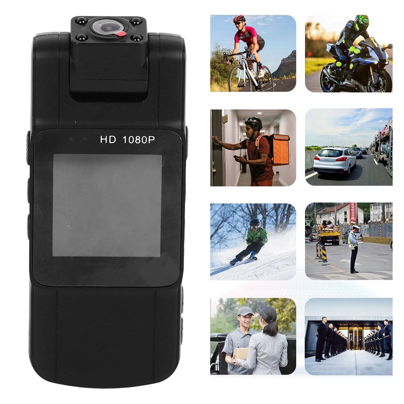 MUNEFE Body Worn Camera - Portable Wearable Mini HD Video Recorder for Cycling, Home Security, Police, Law Enforcement & Outdoor Activities