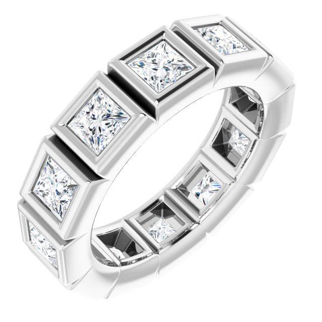 2.52 Carat Princess Cut Diamond Eternity Band Ring for Women - Perfect for Weddings, Anniversaries & Special Occasions