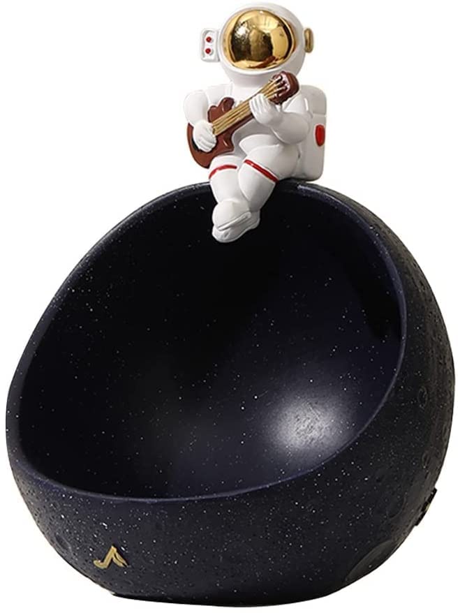 Decorative Key Bowl for Entryway Table - Astronaut Figurine Resin Spaceman Ornament with Storage Box | Ring Dish Holder & Organizer | Perfect for Home Decor, Gift Idea, and Space Theme Enthusiasts
