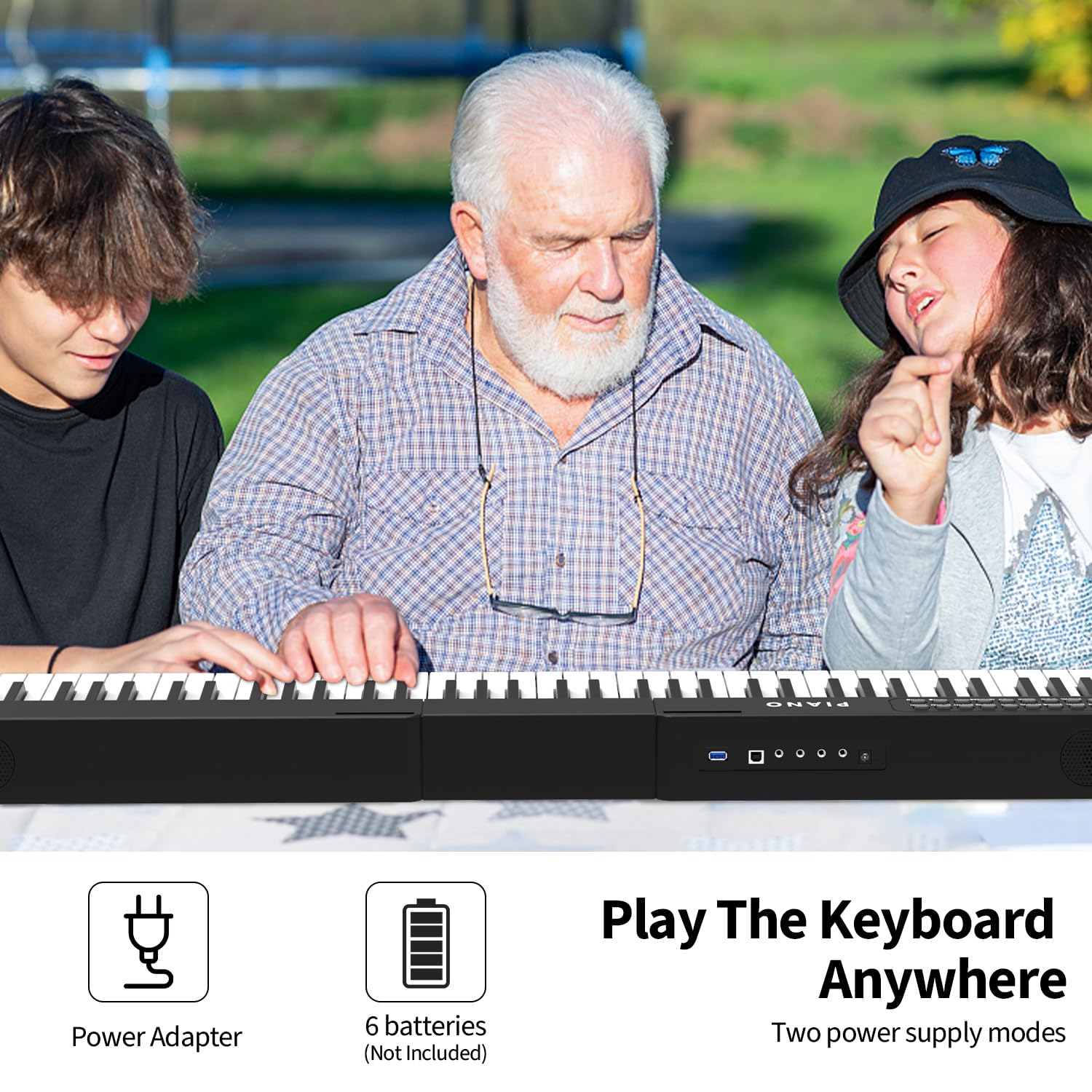 88-Key Digital Piano with Semi-Weighted Keys - Full Size Electronic Keyboard with Stand, Built-In Speakers, Sustain Pedal & Bluetooth - MIDI/USB/MP3 Connectivity - Perfect for Beginners & Adults - Ideal for Home Practice, Studio Recording & Live Performances