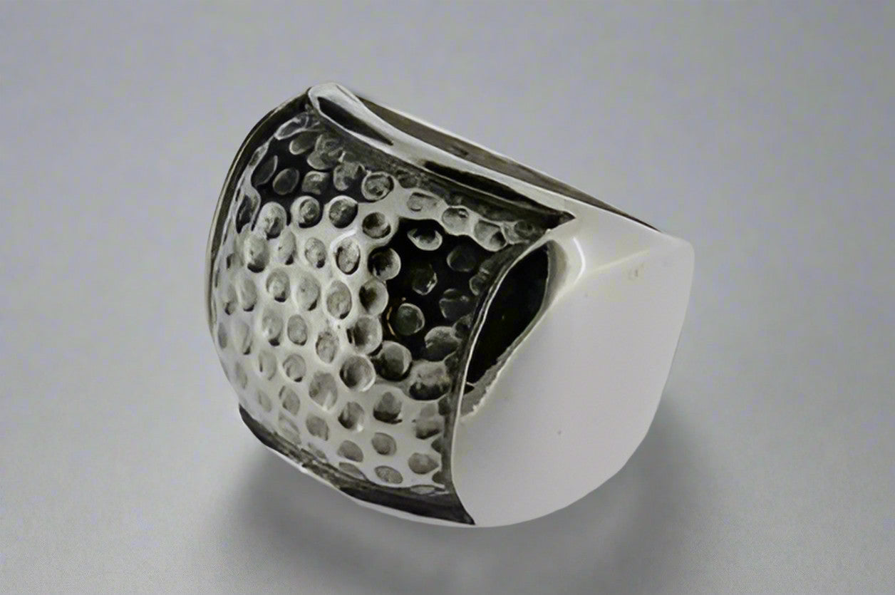 Hammered Signet Ring for Men & Women - Sterling Silver 925 - Vintage Style Jewelry for Everyday Wear & Gifting