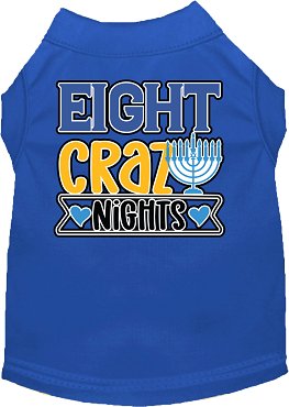 Eight Crazy Nights Screen Print Dog Shirt - Funny Christmas Pet Apparel in Multiple Colors - Perfect for Holiday Parties & Festive Pet Photos