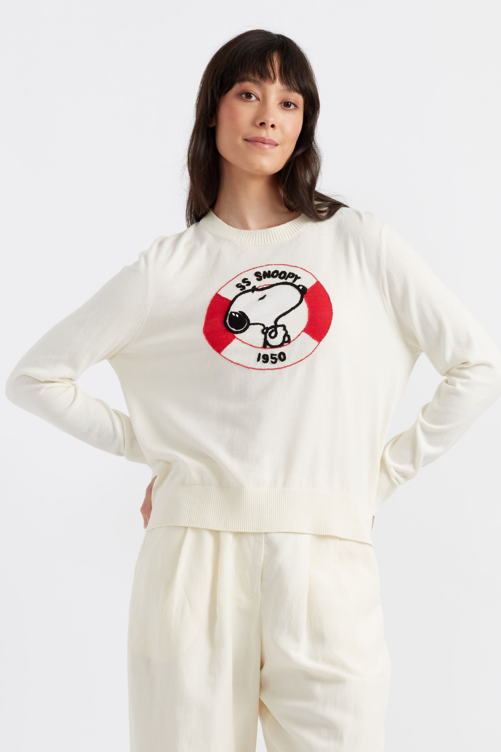 Cute Snoopy Nautical Sweater for Women - Soft Cotton Crewneck Pullover - Perfect for Casual Wear, Beach Outings & Fall Fashion