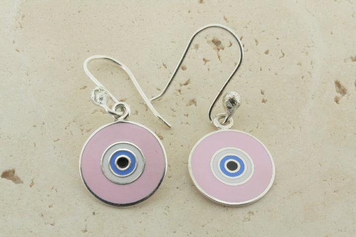 Circle Eye Drop Earrings Pink - Dainty & Trendy Drop Earrings for Women - Perfect for Parties, Weddings & Everyday Wear
