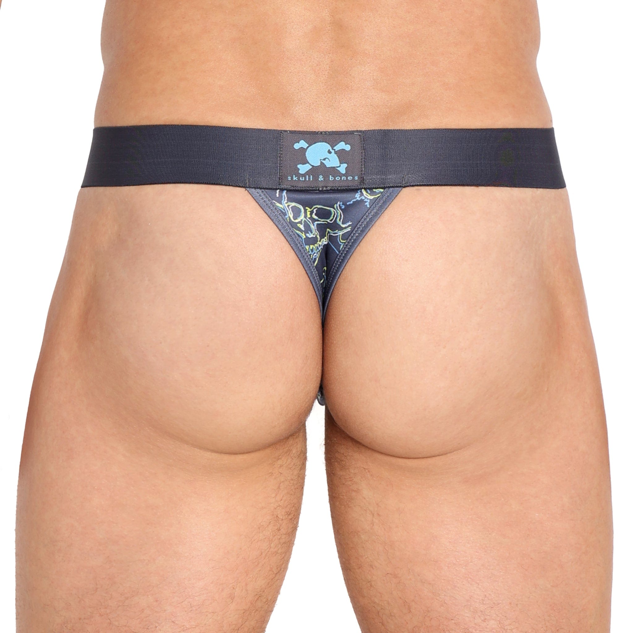 Outline Tossed Skulls Thong - Sexy Lingerie for Women, Comfortable Underwear with Skull Print, Perfect for Halloween, Valentine's Day & Intimate Moments