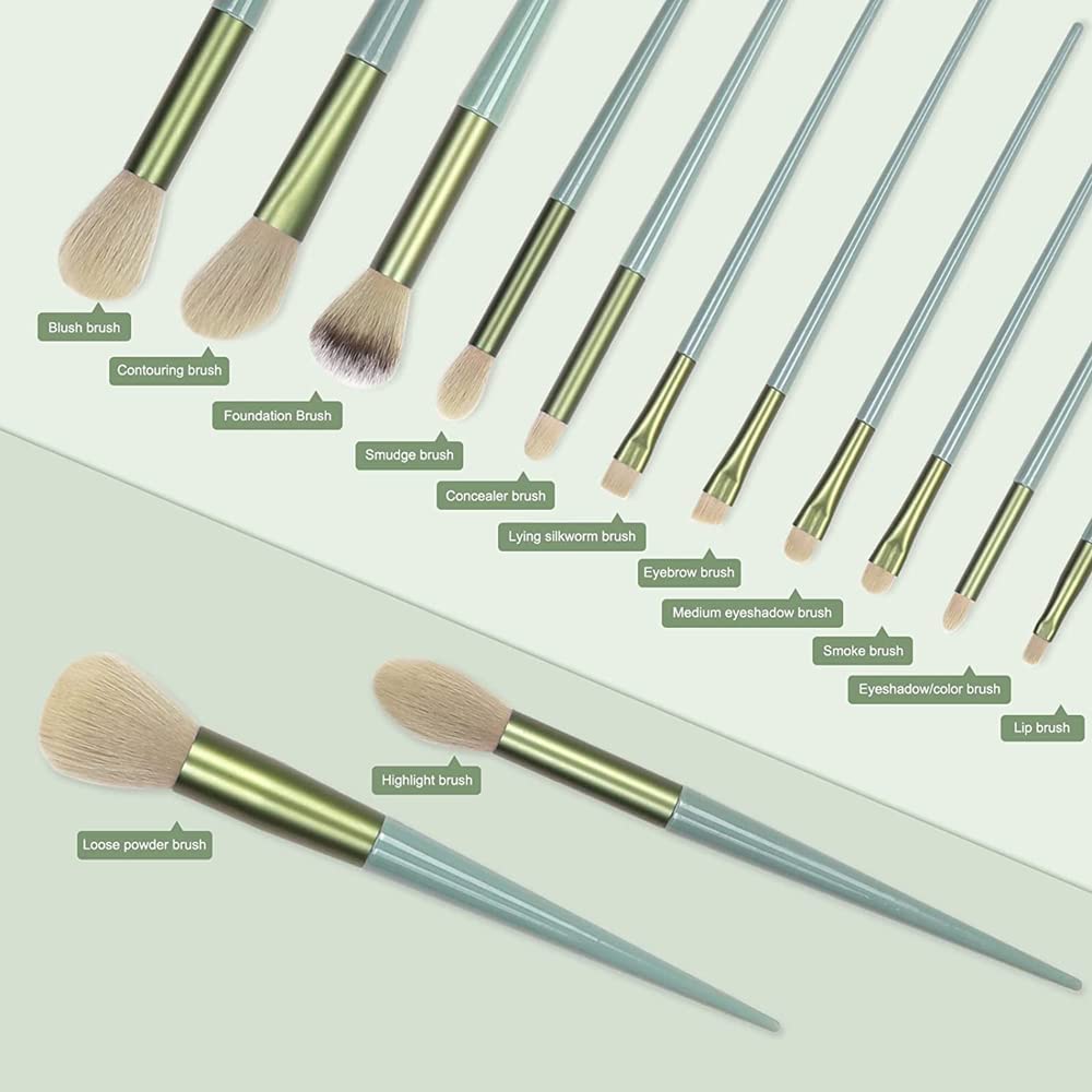Premium 13-Piece Clefairy Makeup Brush Set - Synthetic Kabuki, Eyeshadow & Eyeliner Brushes for Blending, Powder & Blush | Travel-Friendly Cosmetic Brush Kit for Professional & Everyday Makeup Application