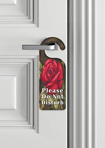 Elegant Rose Art Plates - Do Not Disturb Door Knob Hanger Sign for Hotels, Bedrooms & Privacy - Handcrafted Decorative Hanging Door Sign