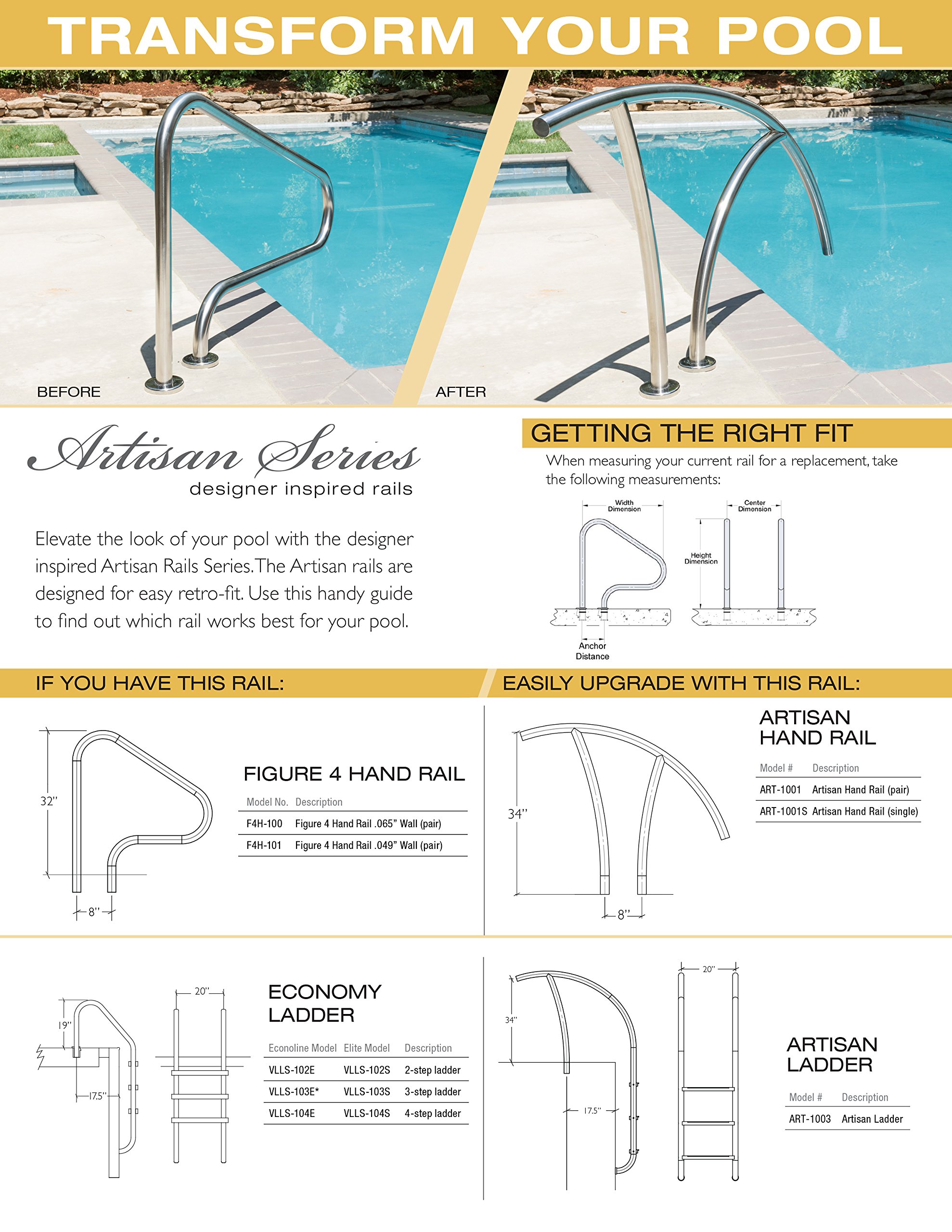 S.R.Smith VLLS-104E 4-Step Economy Pool Ladder, Durable and Lightweight for Above Ground Pools, Easy Entry and Exit