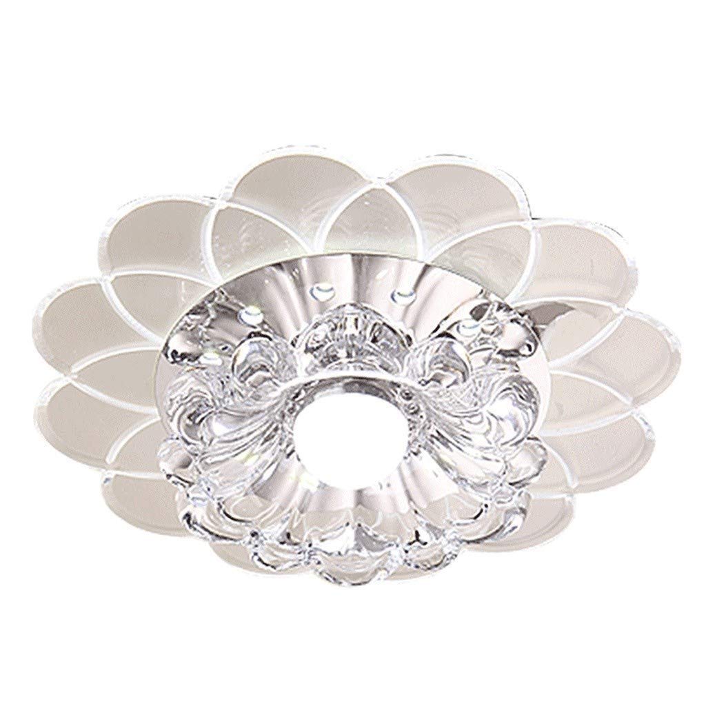 Modern LED Flush Mount Ceiling Light - Crystal Spotlights for Hallway, Corridor & Porch | Energy-Efficient Wall or Ceiling Mounted Fixture | Perfect for Aisle, Walkway & Indoor Lighting