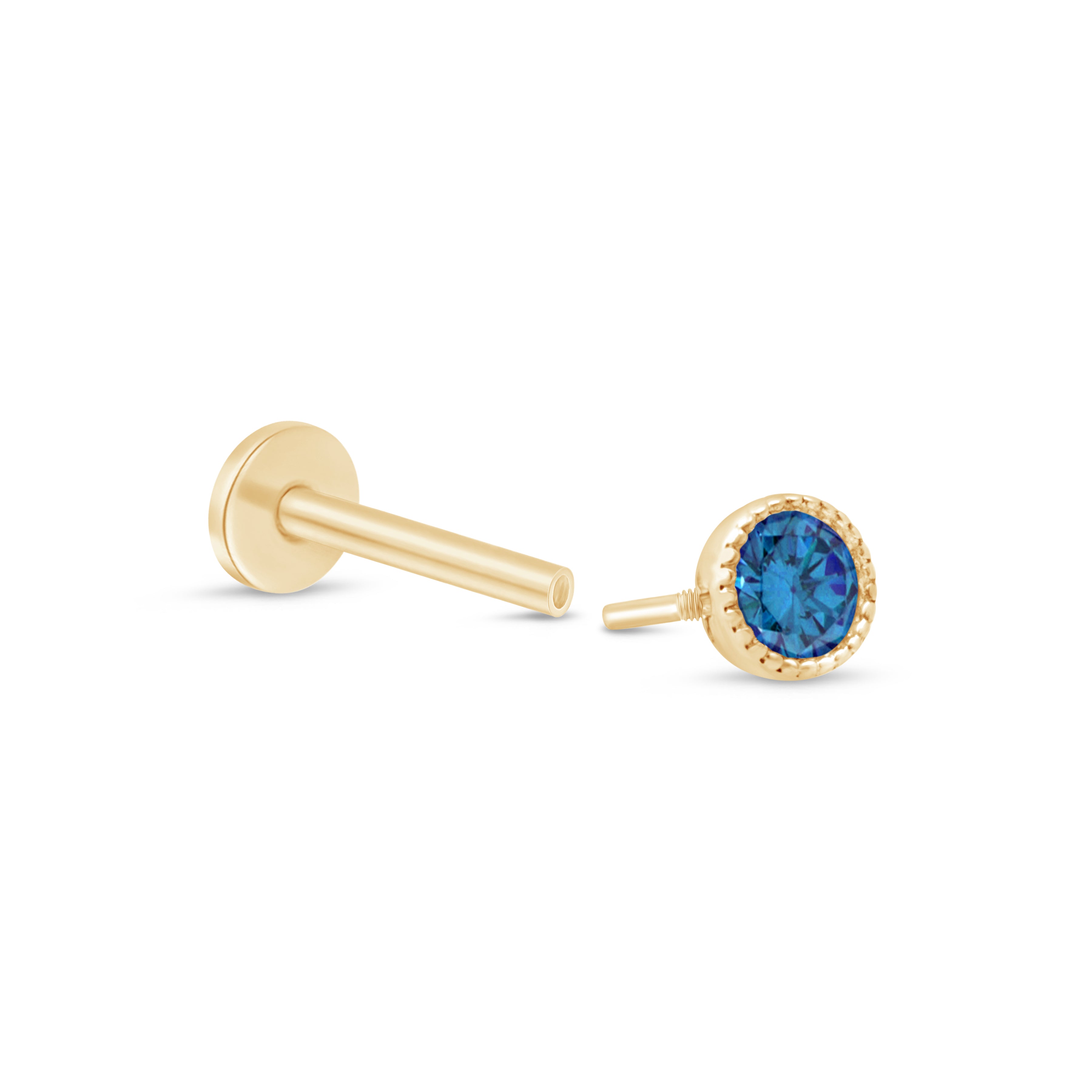 London Blue Topaz Stud Earrings 14k Yellow Gold Milgrain Detail - Perfect for Weddings, Anniversaries & Special Occasions