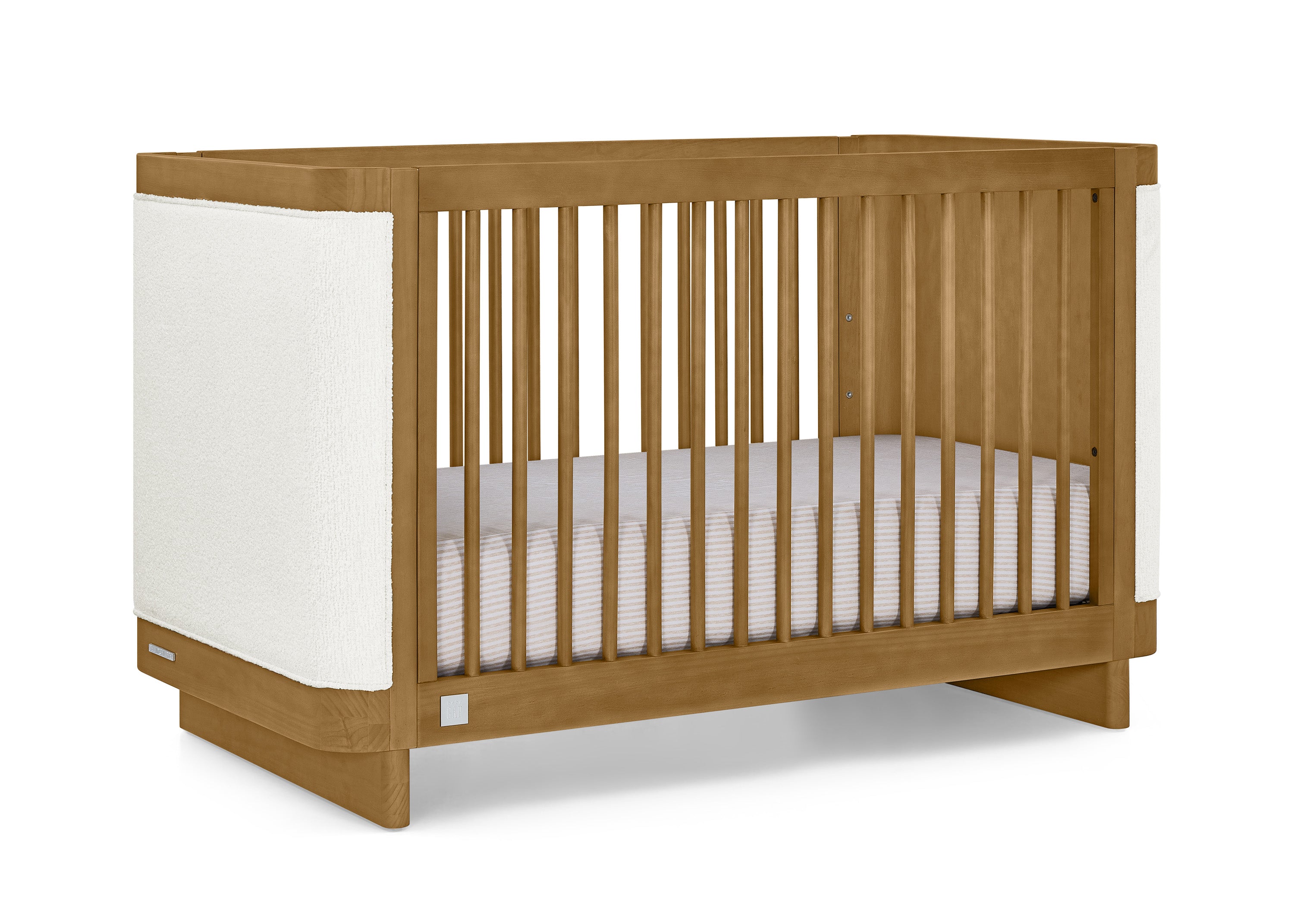 Callie 4-in-1 Convertible Upholstered Baby Crib with Toddler Bed Conversion - Modern Nursery Furniture for Newborns to Kids | Perfect for Small Spaces & Shared Rooms