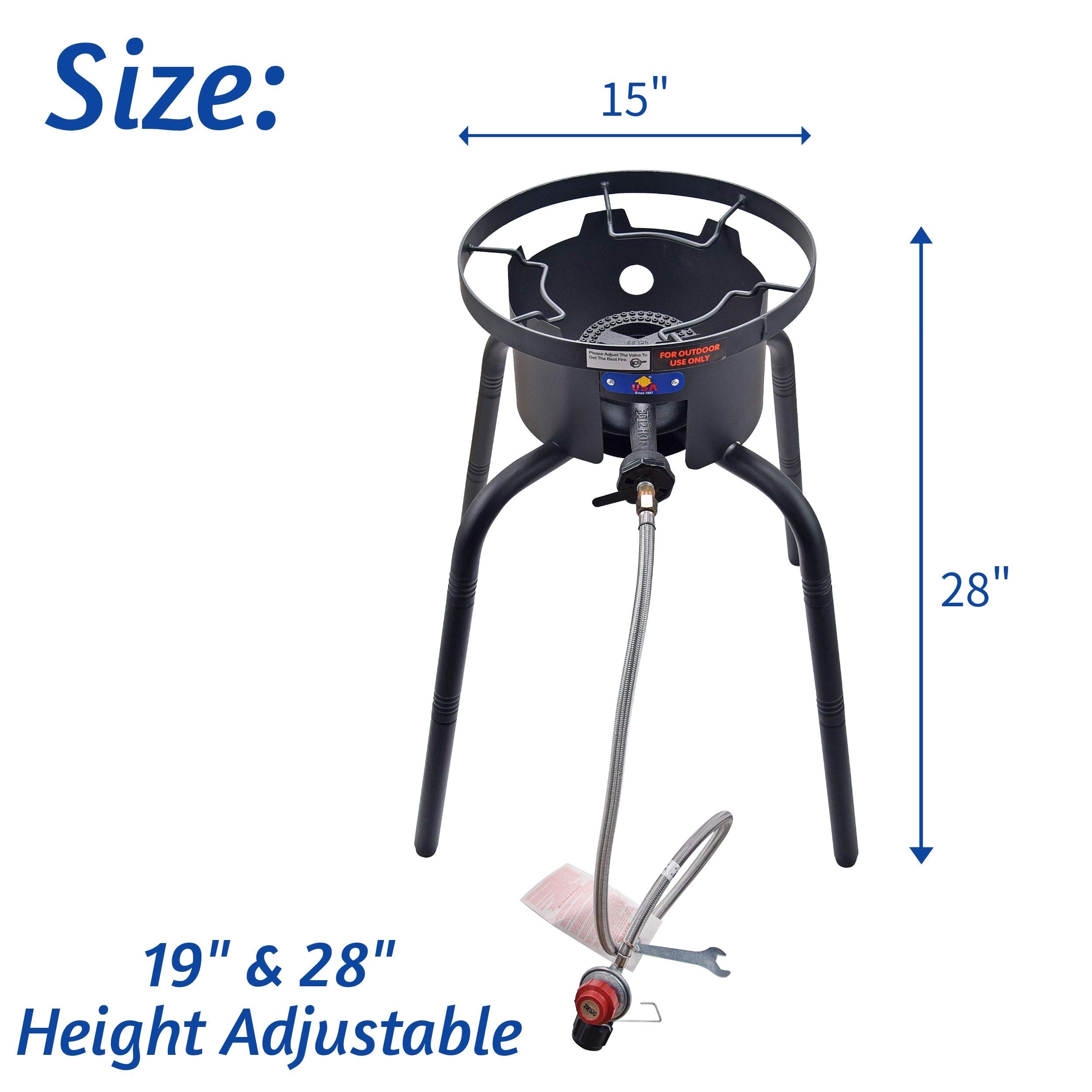 High-Powered 65,000 BTU Cast Iron Propane Burner - 15