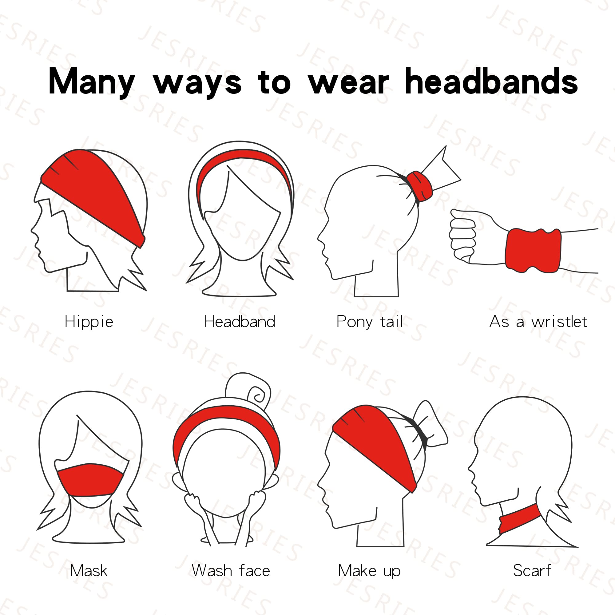Non-Slip Turban Headbands for Women & Girls - Elastic Hair Wraps for Running, Yoga, Workouts & Sweat Protection - Stylish & Comfortable Hair Accessories for Active Lifestyles