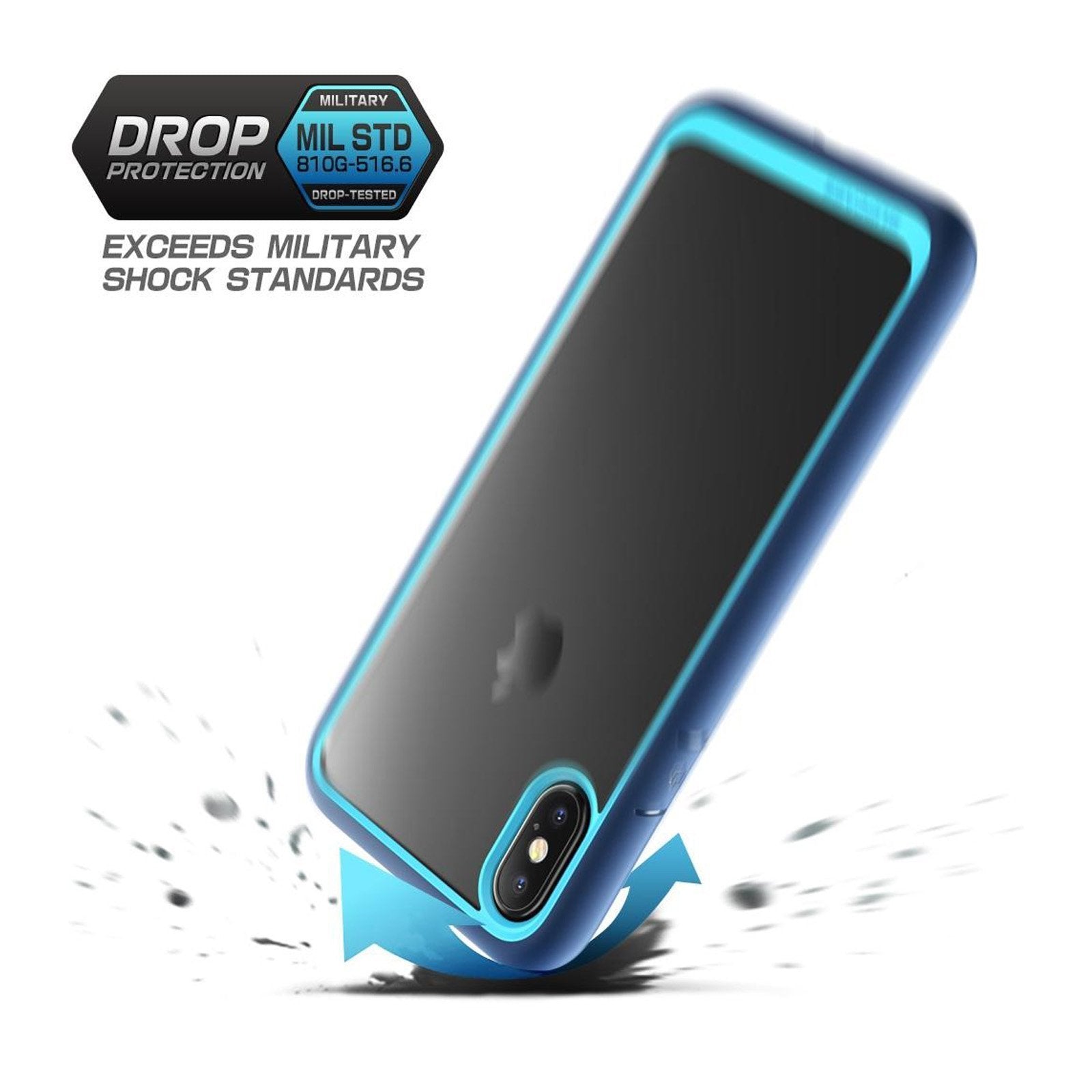 iPhone XS Max Case - Unicorn Beetle Style Slim Clear Protective Cover in Blue | Shockproof & Scratch Resistant for Everyday Use & Outdoor Activities
