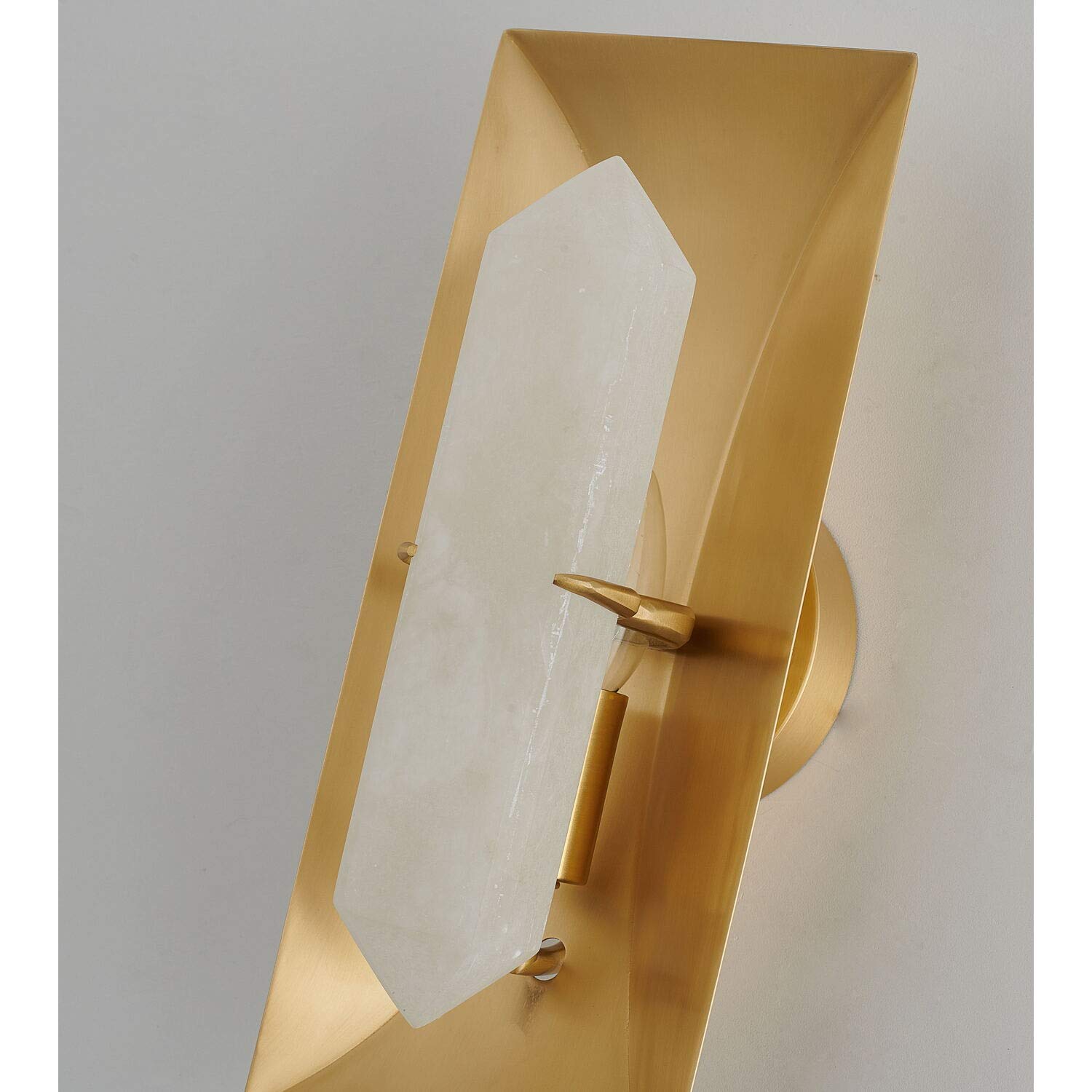 Bethel Copper Metal Frame Wall Sconce with White Alabaster Stone Center - Modern Industrial Lighting Fixture for Living Room, Bedroom & Hallway Decor