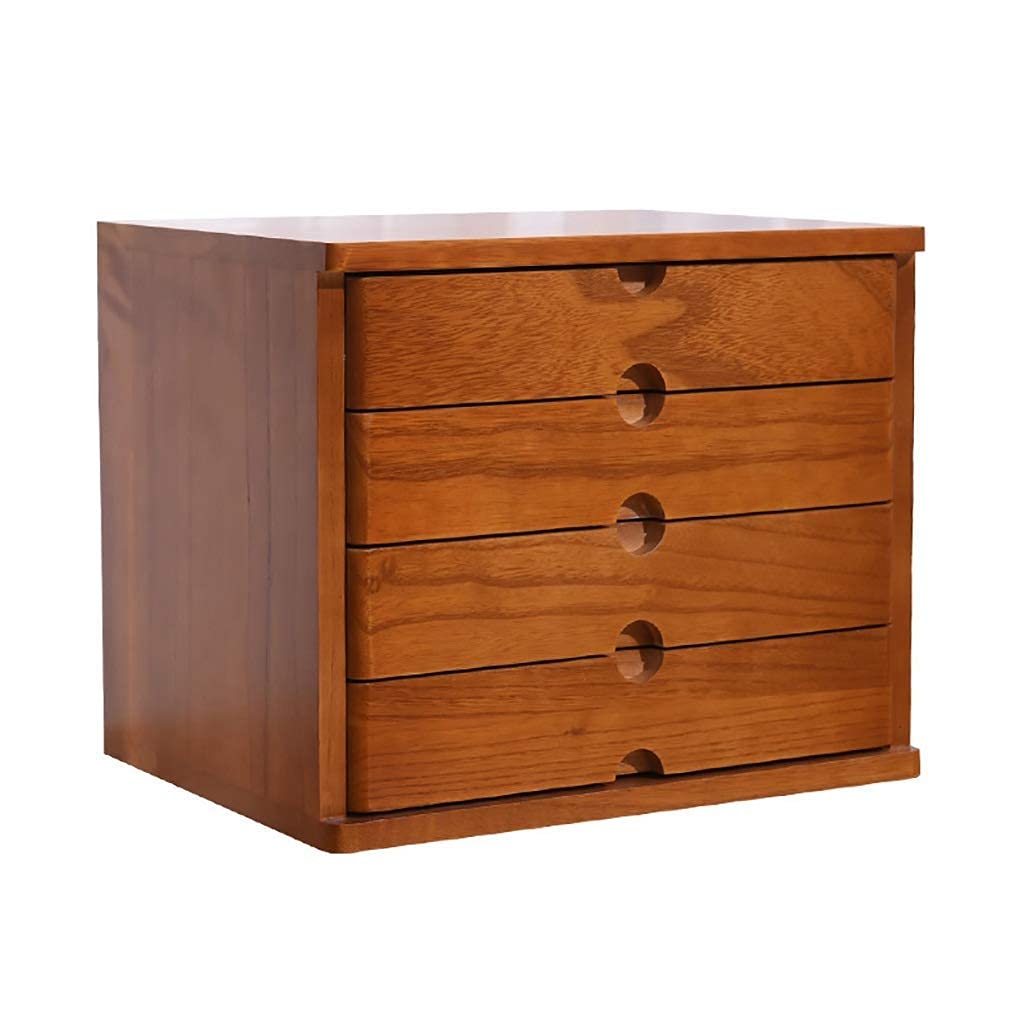 XBSXP 4-Layer Solid Wood Desktop Storage Box - A4 File Organizer, Office Supplies & Document Drawer for Home & Office Organization - Perfect for Desk, Study, and Workspace Storage