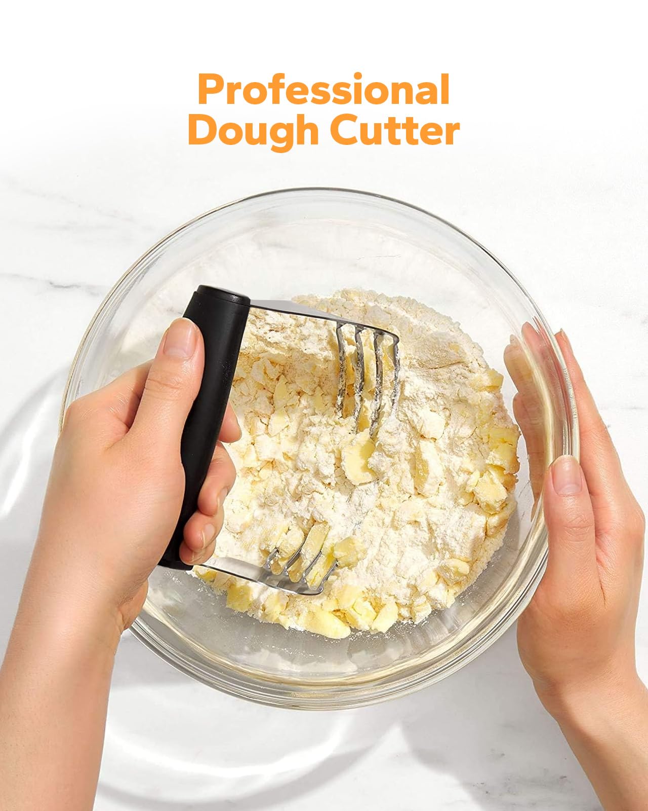 Choppie Stainless Steel Pastry Blender - Heavy Duty Dough Cutter & Professional Baking Tool for Pies, Cookies & Pastries | Dishwasher Safe Kitchen Utensil for Home Bakers (Black)