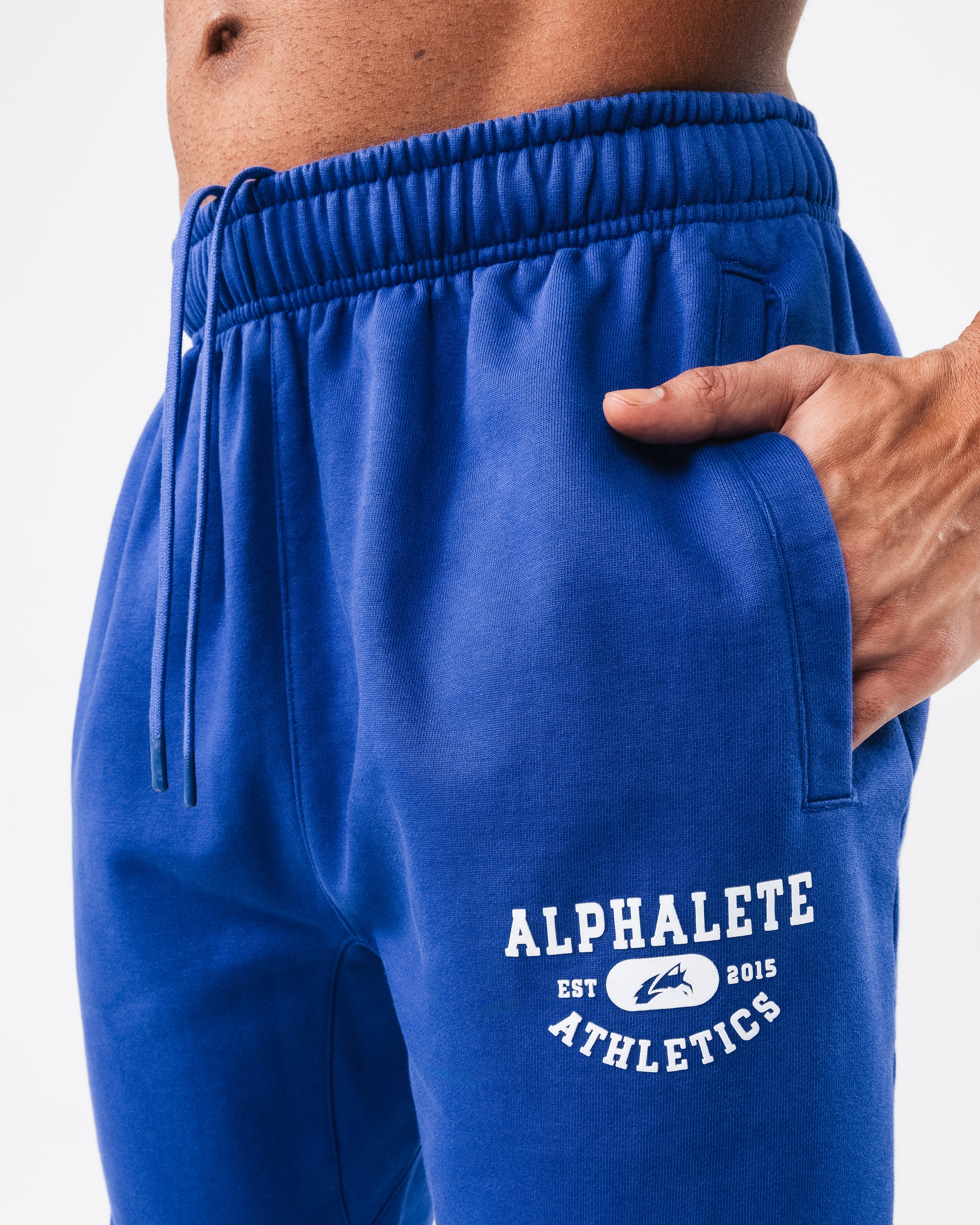 Vintage Jogger Pants for Men - Varsity Blue Retro Athletic Sweatpants | Casual Lounge Wear, Gym Workout & Street Style Fashion