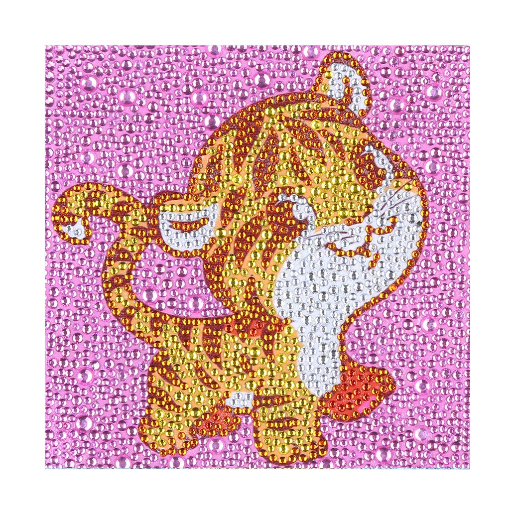 ZSNUOK 5D DIY Diamond Painting Kit for Kids - Little Tiger Mosaic Art, Full Special Shaped Drill Embroidery Craft, Paint with Diamonds for Home Wall Decor, Birthday Gift & Kids Room Decoration 8x8 Inches