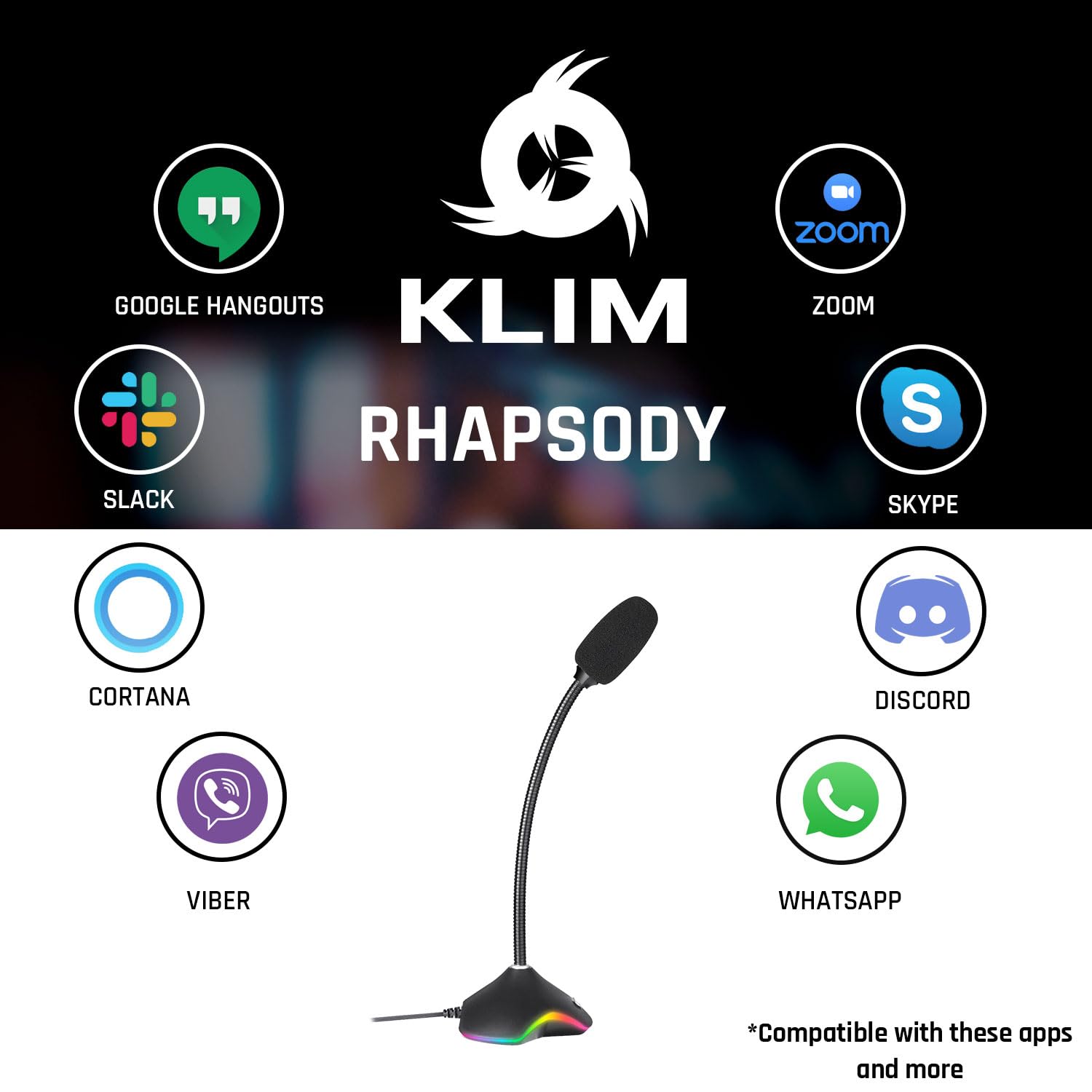 KLIM Rhapsody RGB USB Microphone for PC - Professional Studio Quality Sound for Recording, Streaming, Gaming (Windows, Mac, PS4, PS5) - Perfect for Podcasts, YouTube, Voice Chat & Content Creation