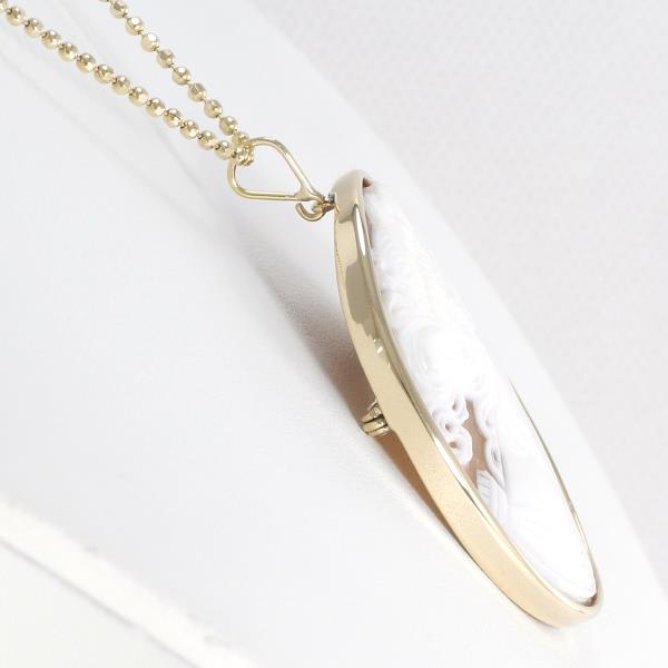 14K Yellow Gold Shell Cameo Necklace & Brooch - Vintage Elegant Jewelry for Women, Perfect for Weddings, Parties & Special Occasions