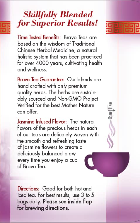 Bravo Tea Energy and Stamina Booster - Caffeine Free Herbal Tea - 20 Tea Bags - Natural Energy Support for Workouts & Daily Focus