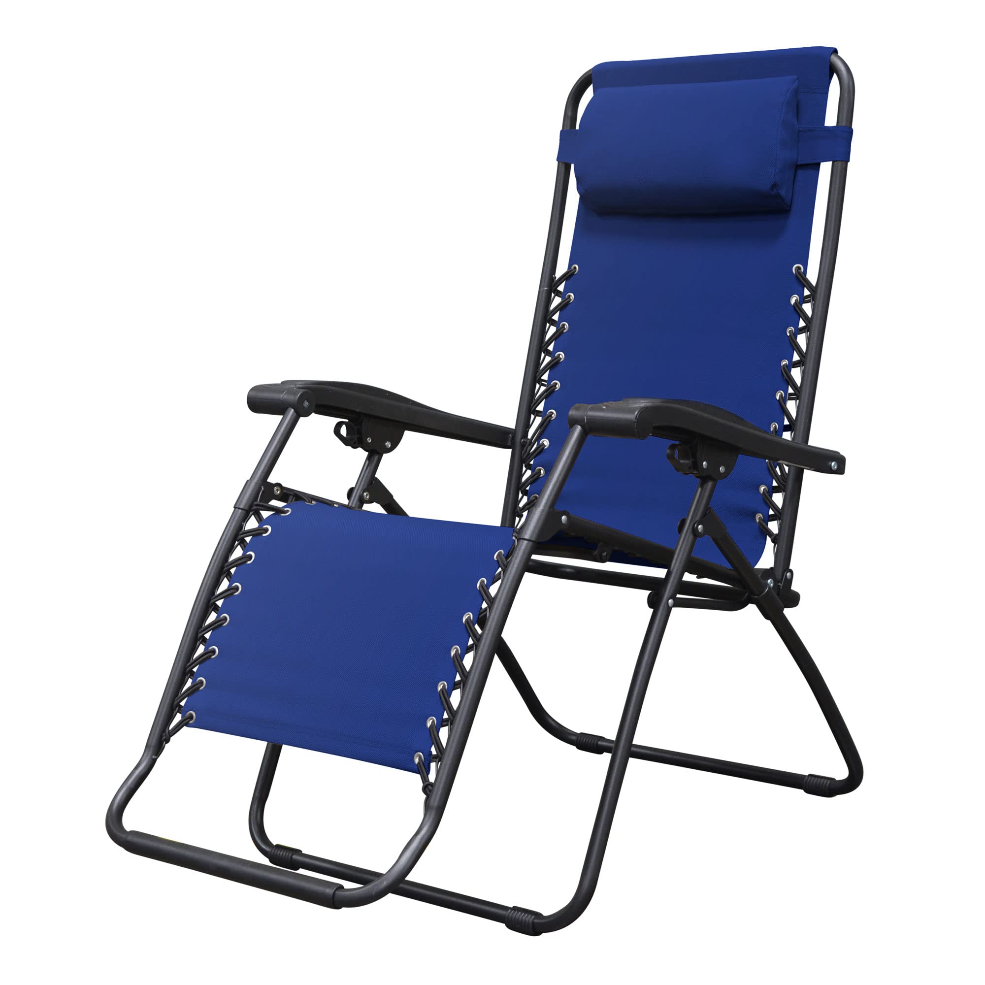 Best Portable Zero Gravity Recliner Chair for Outdoor Camping, Patio, Pool & Lawn - Adjustable Headrest, Lightweight & Foldable - Perfect for Relaxing in Backyard, Beach or Garden (Blue)