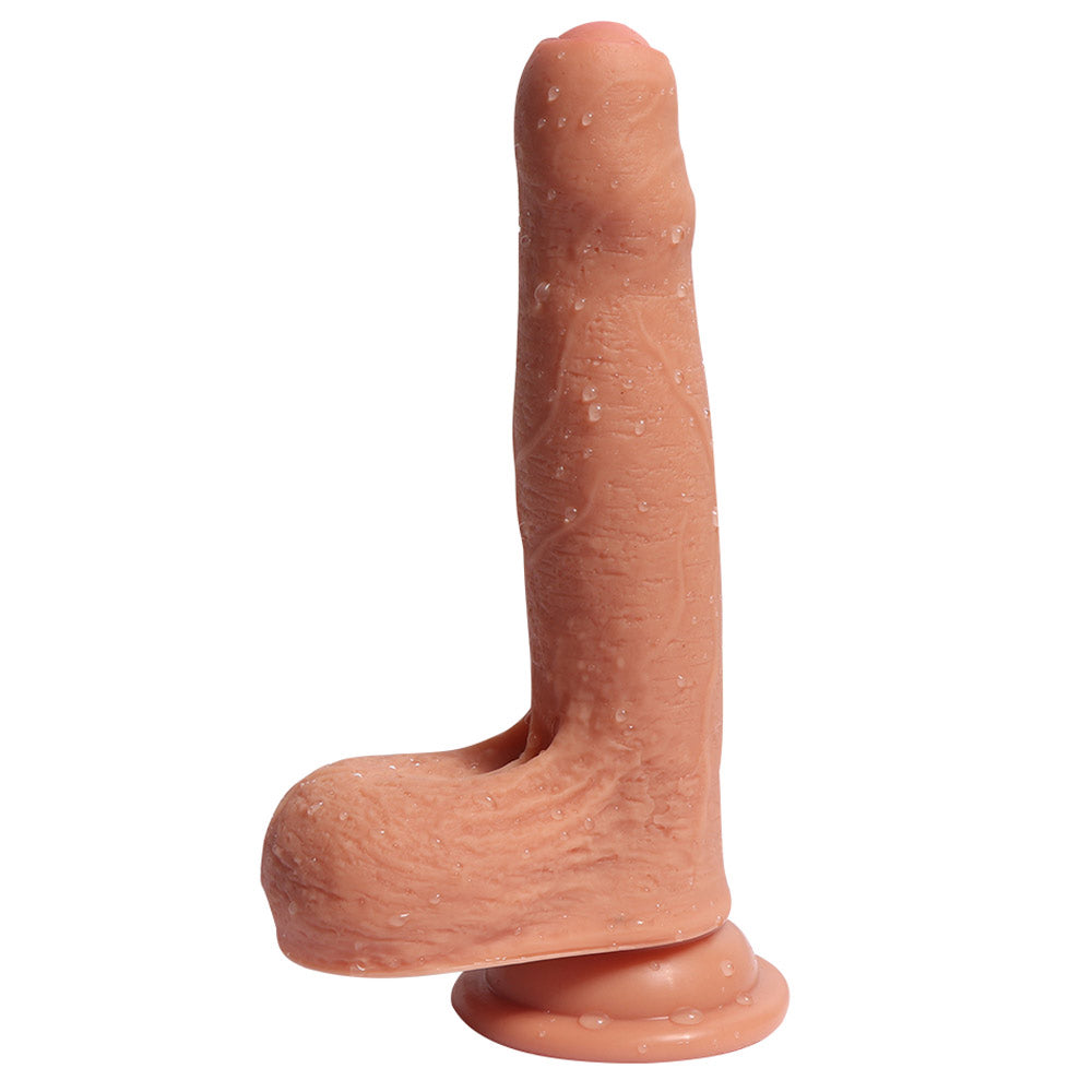 7-Inch Dual-Layered Silicone Realistic Penis with Foreskin - Lifelike Adult Toy for Couples & Solo Play - Enhance Intimacy & Pleasure in Bedroom & Private Moments